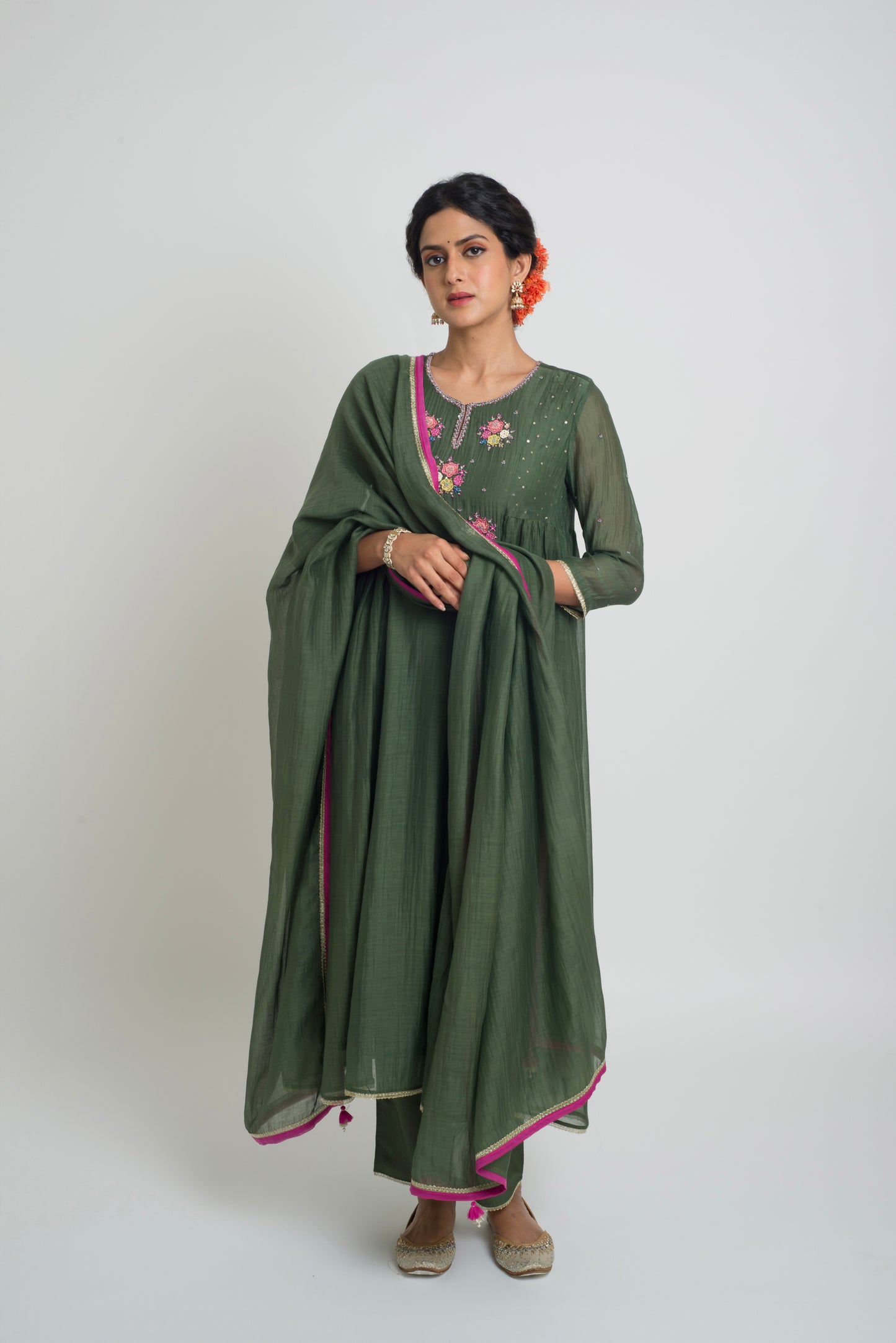 Neelima Kurta Set - Green