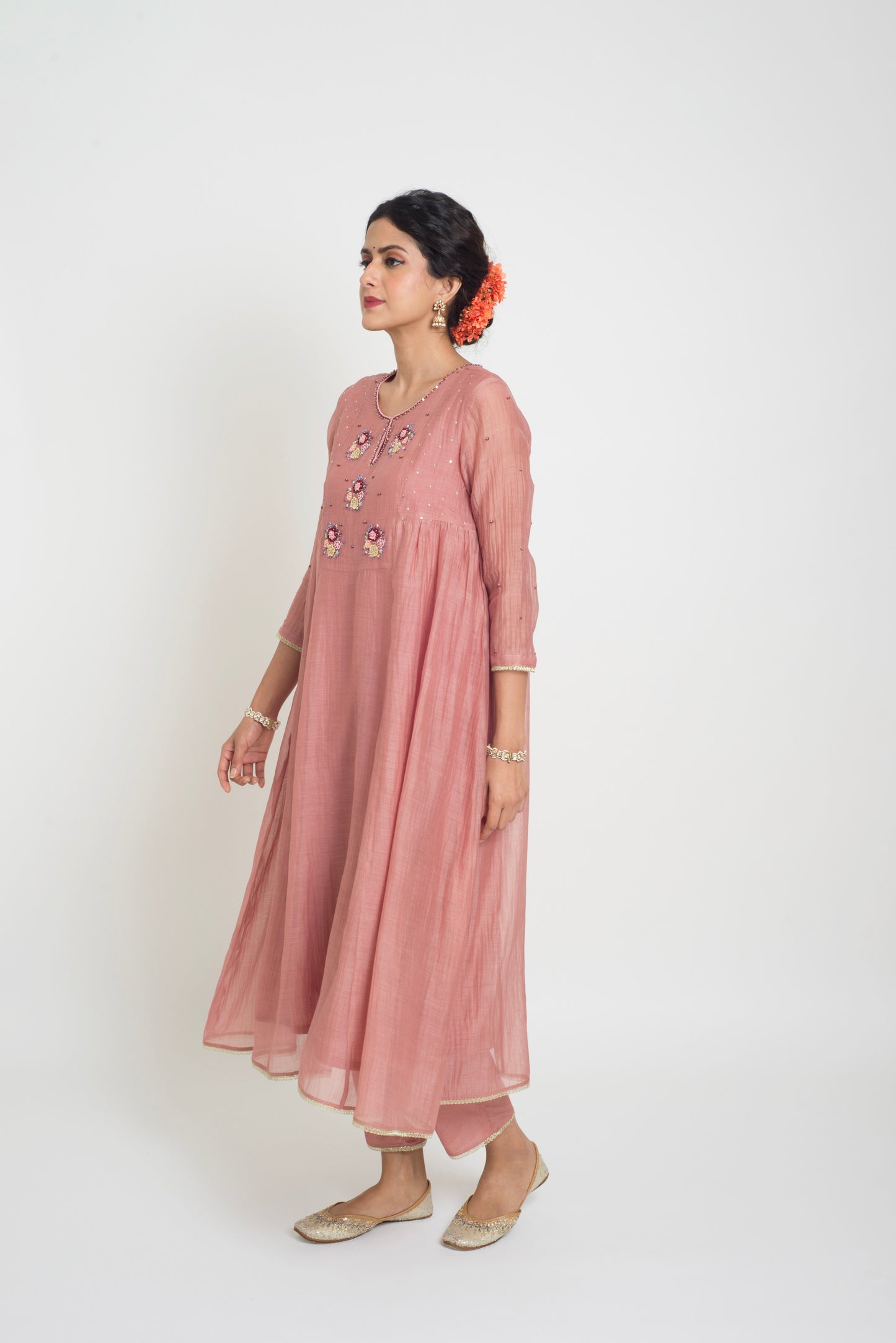 Neelima Kurta Set - Tea Rose