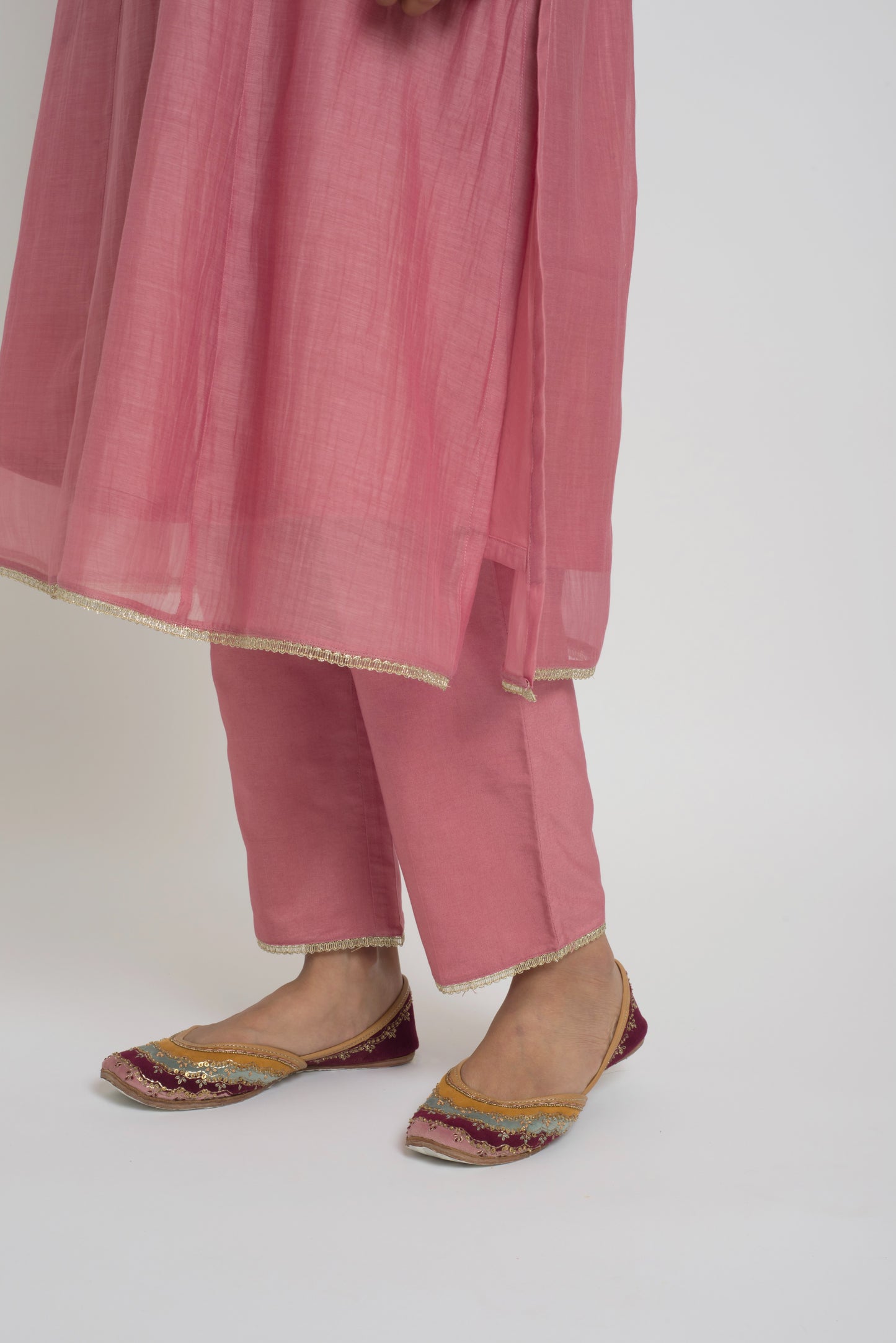 Chandni Kurta Set - Pink & Pastel Green