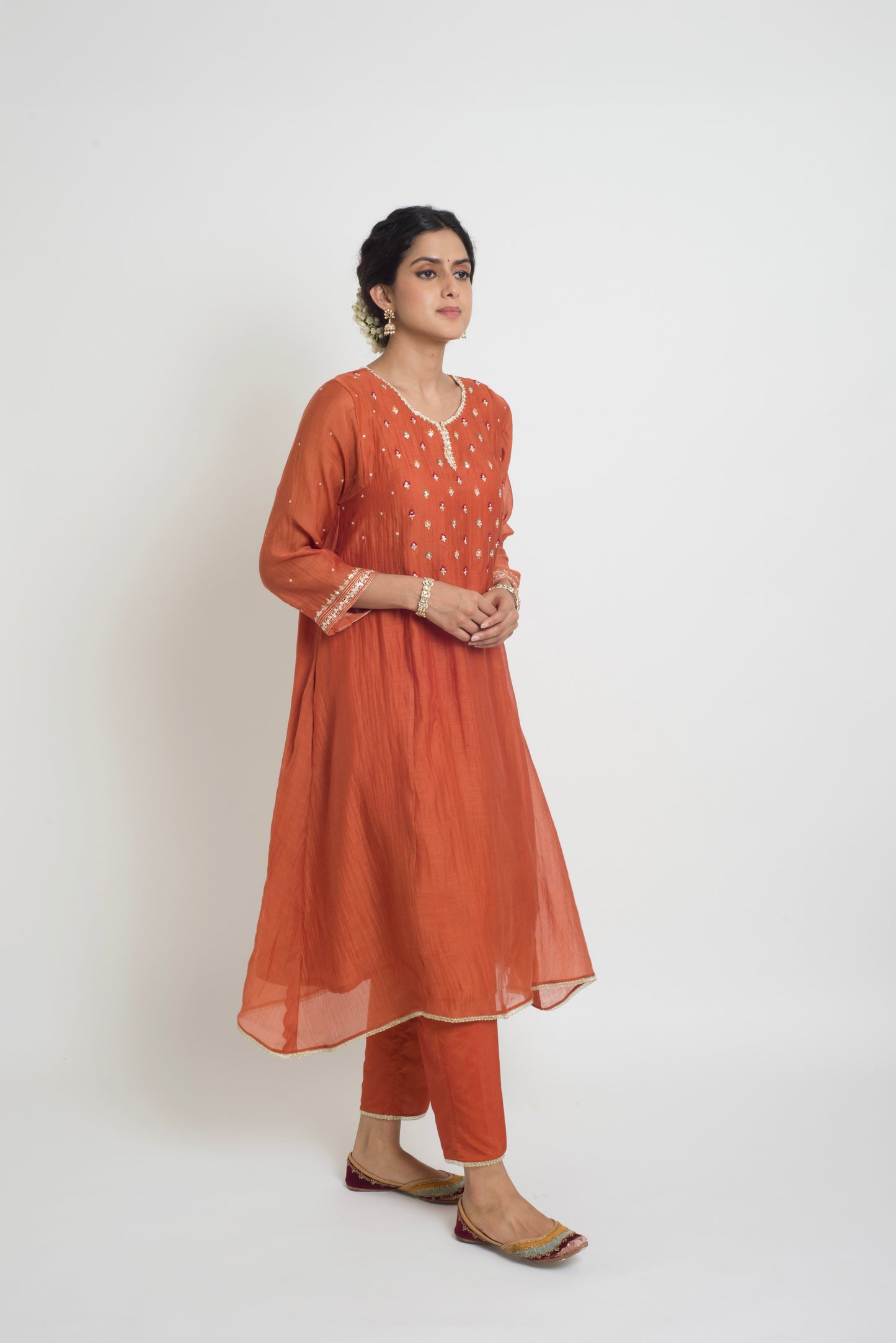 Aarohi Kurta Set - Rust