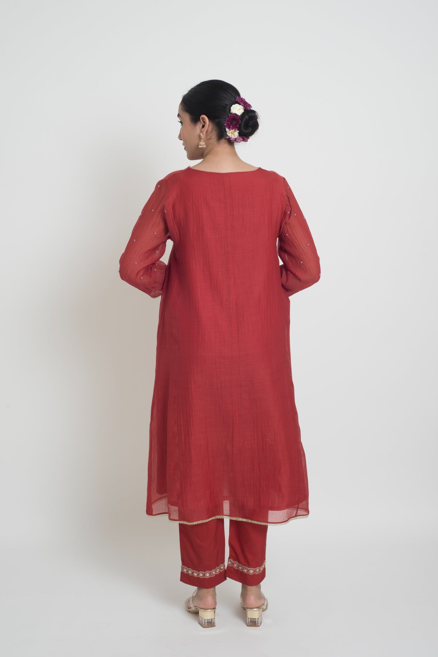 Kumud Kurta Pant Set - Red