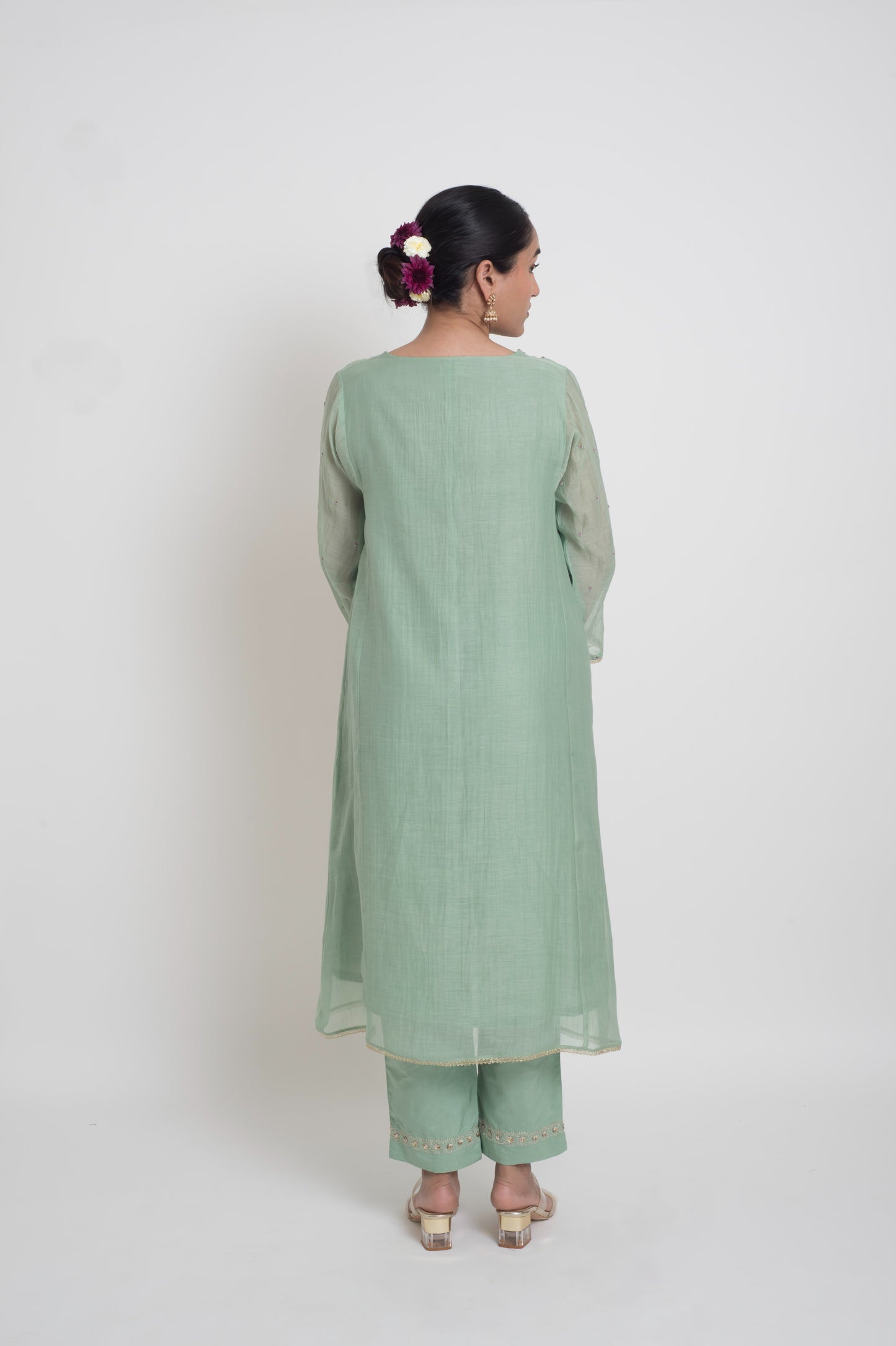 Kumud Kurta Set - Light Teal