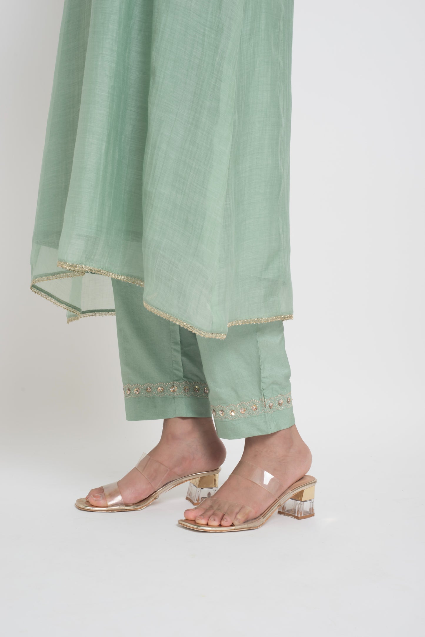 Kumud Kurta Set - Light Teal