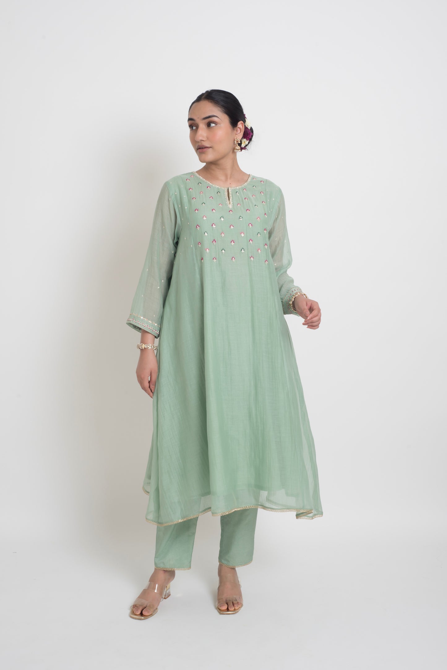 Aarohi Kurta Set - Light Teal
