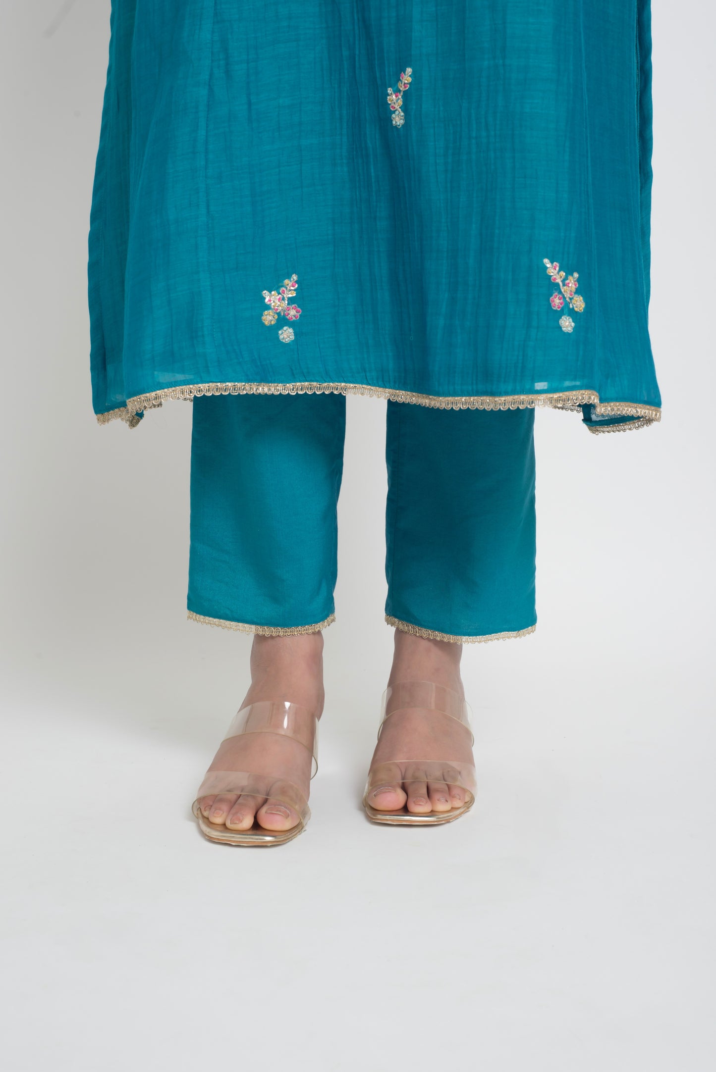 Shireen Kurta Set - Peacock Blue