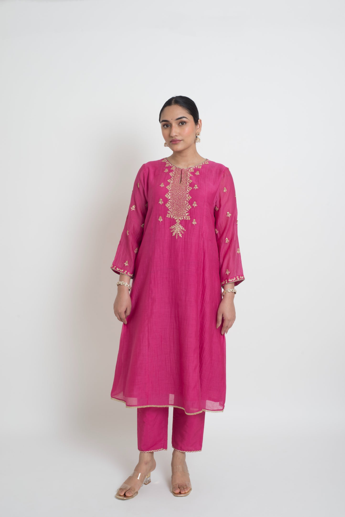 Ruhani Kurta Set - Fuschia Pink