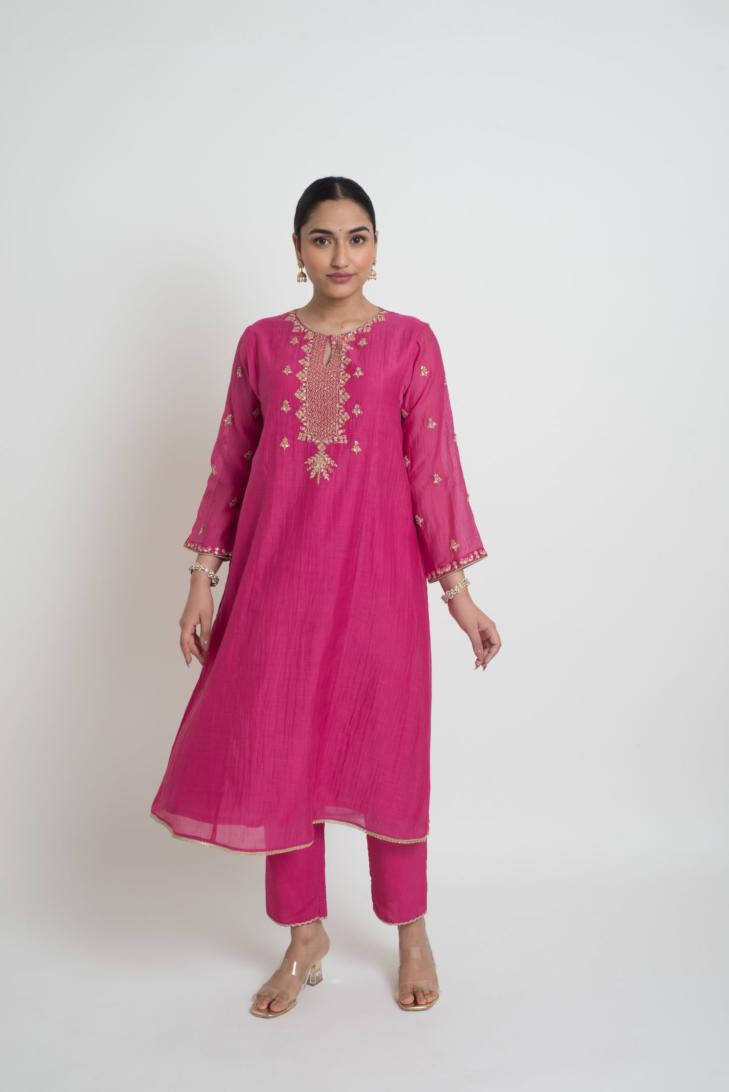 Ruhani Kurta Set - Fuschia Pink