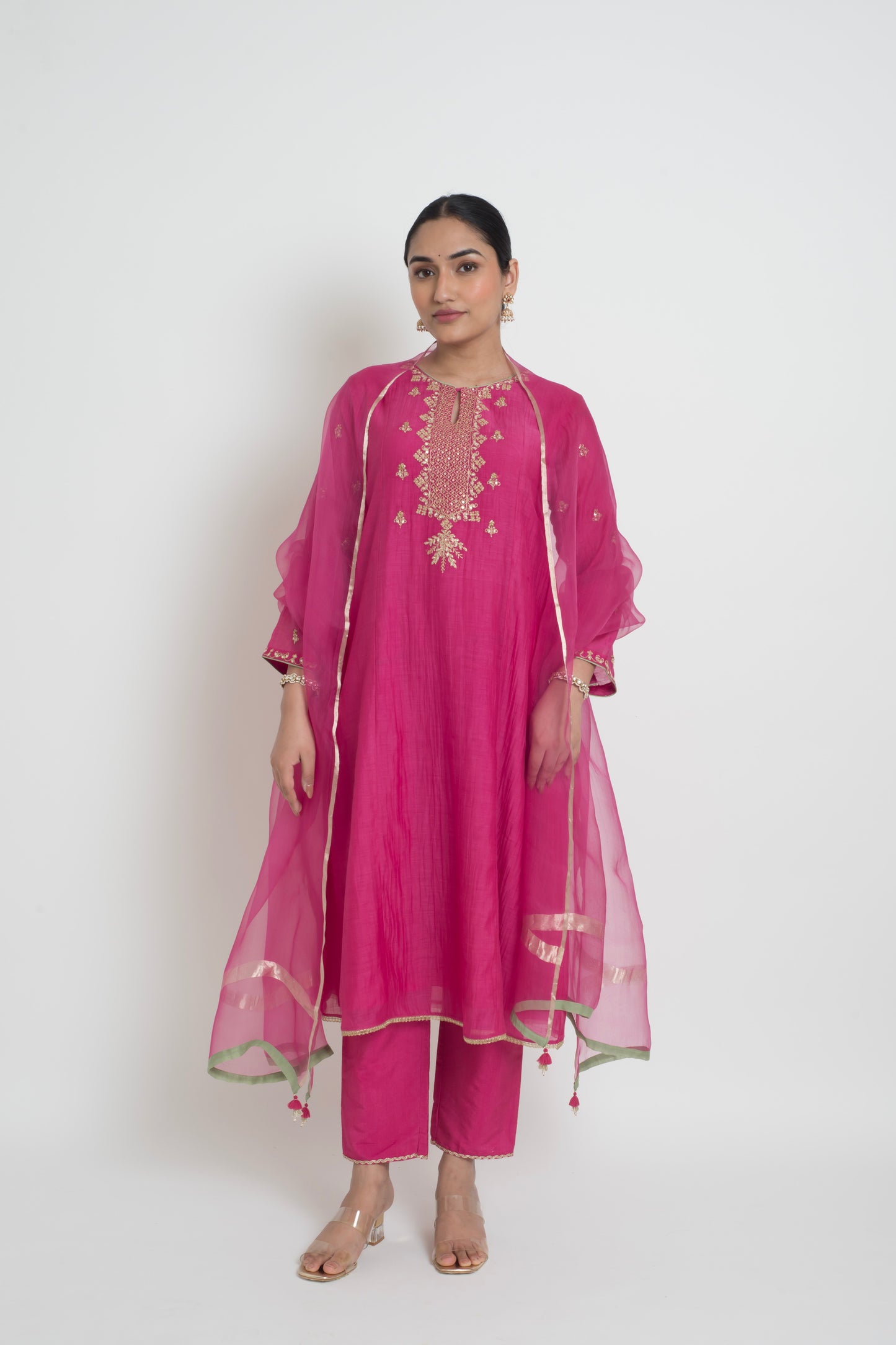 Ruhani Kurta Set - Fuschia Pink