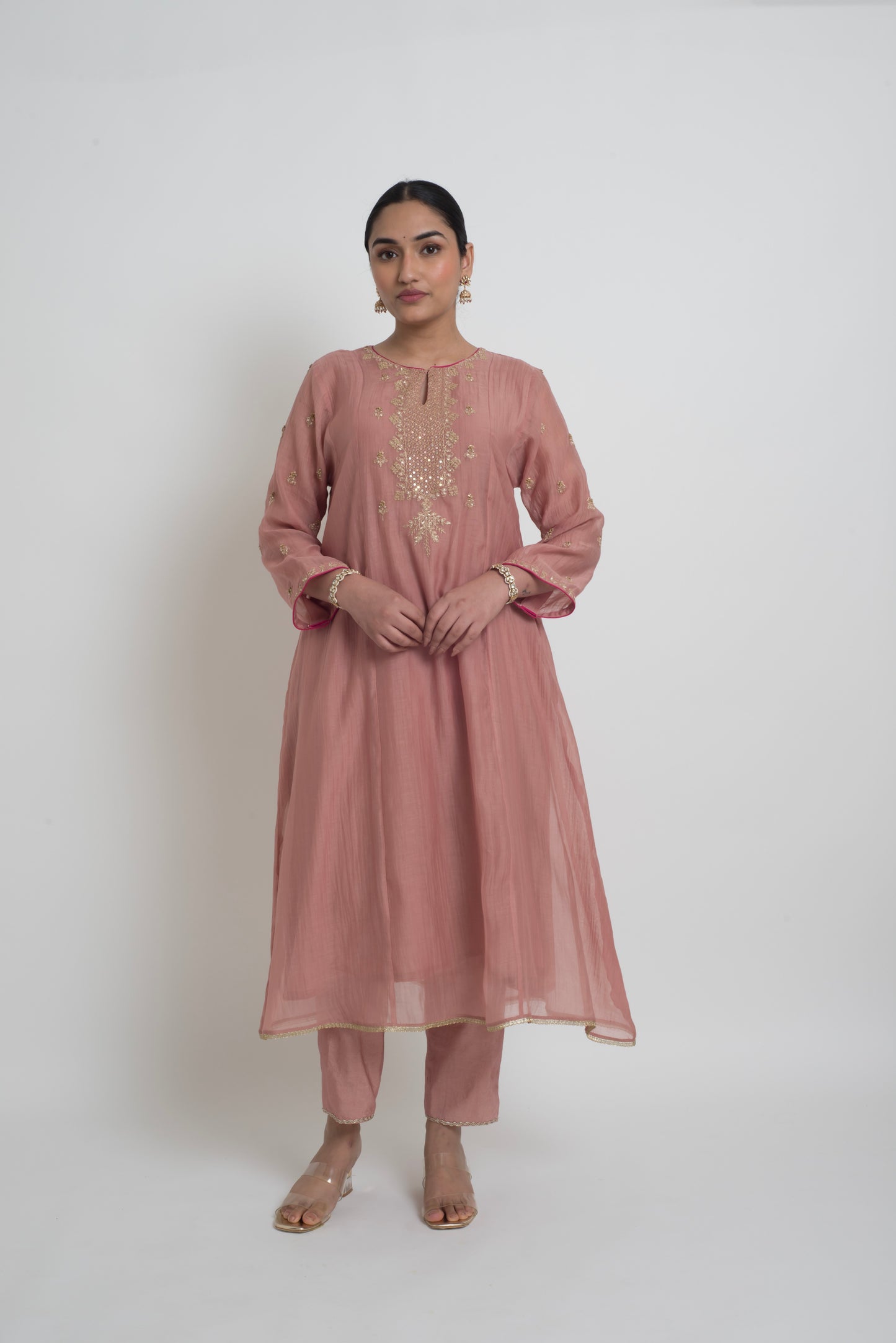 Ruhani Kurta Set - Tea Rose