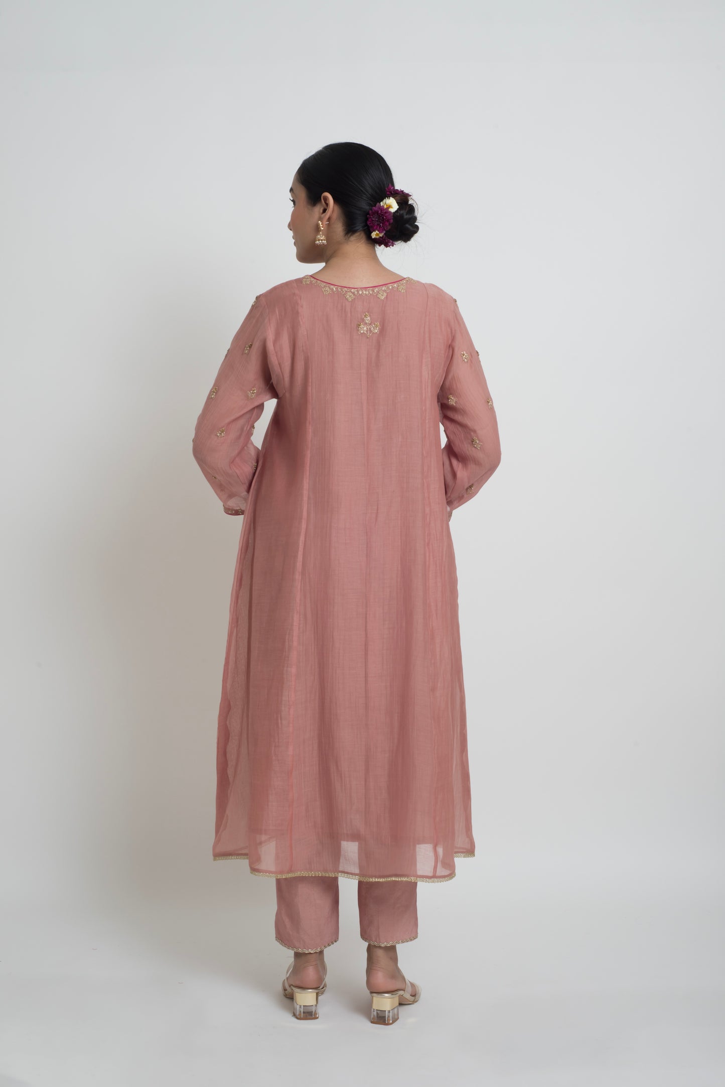 Ruhani Kurta Set - Tea Rose