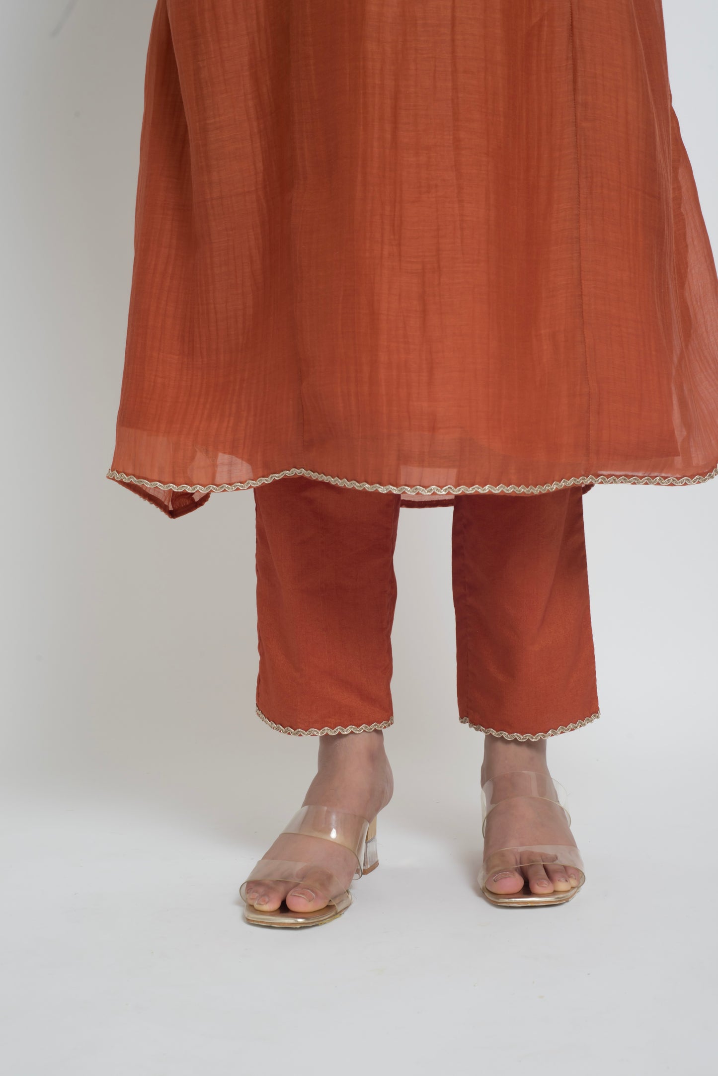 Ruhani Kurta Pant Set - Rust