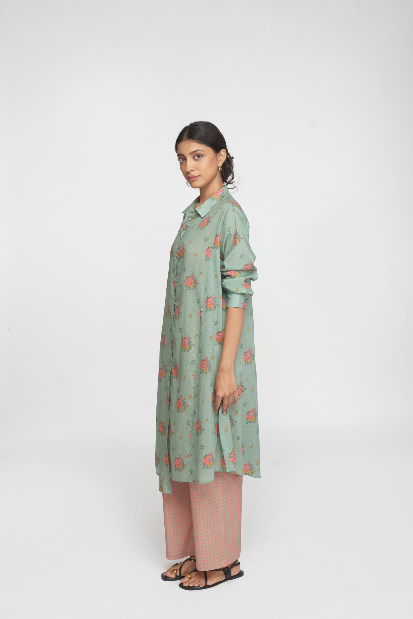 Two Way Shirt Tunic Set - Light Teal