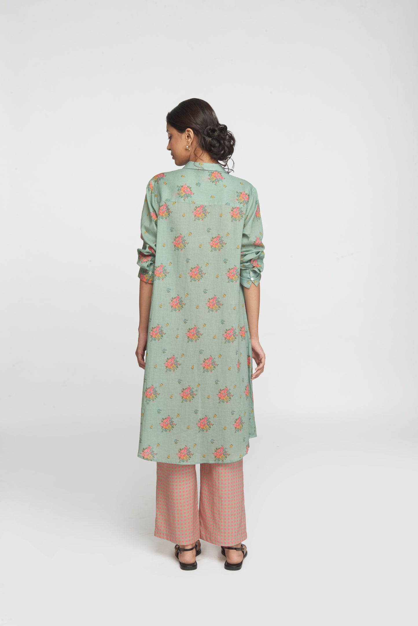 Two Way Shirt Tunic Set - Light Teal