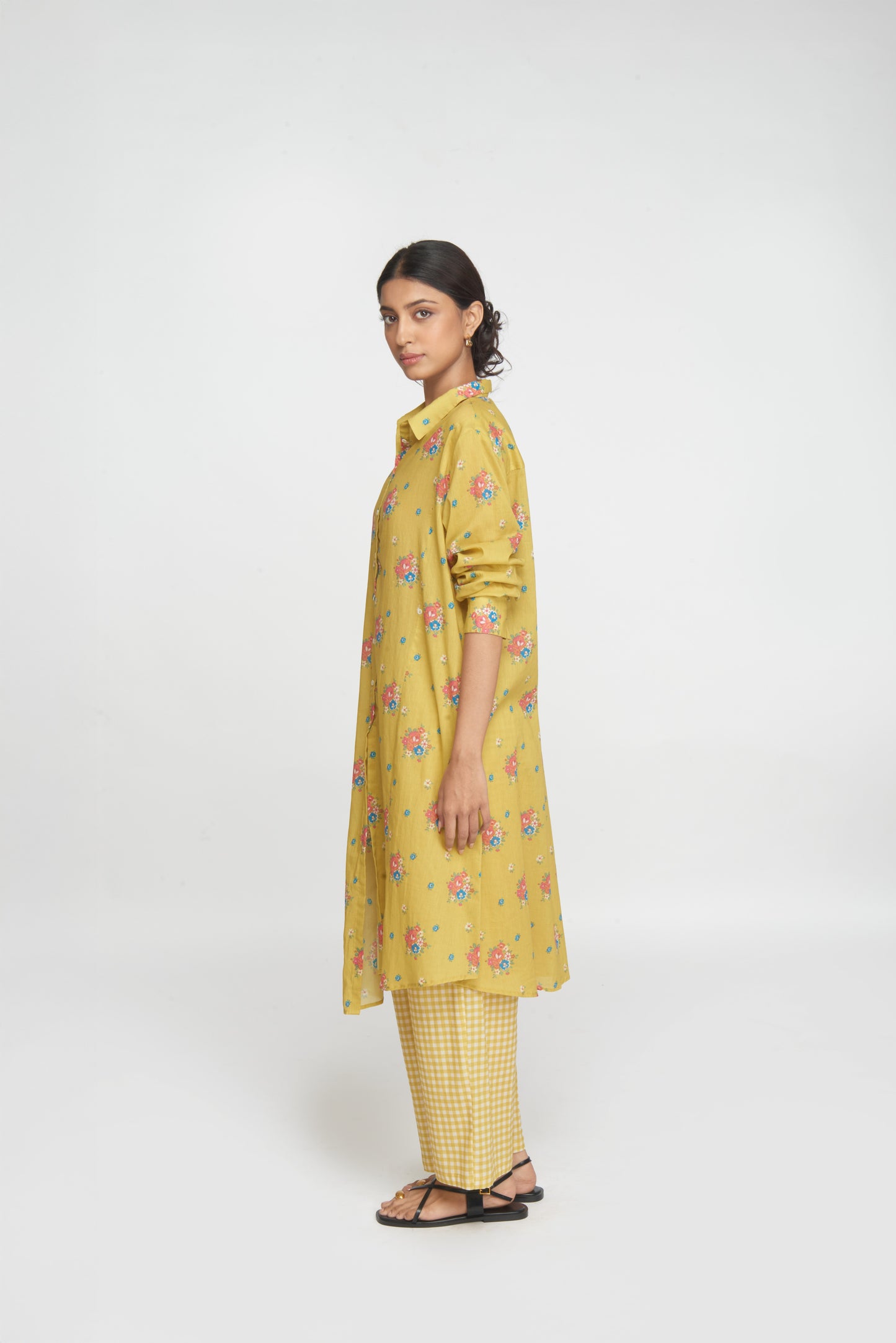 Two Way Shirt Tunic Set - Yellow
