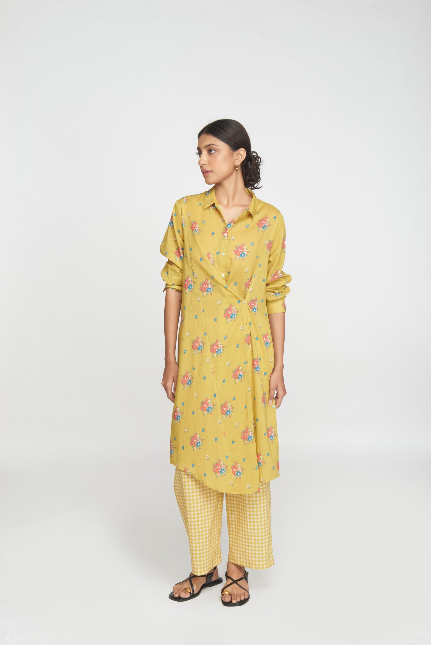 Two Way Shirt Tunic Set - Yellow