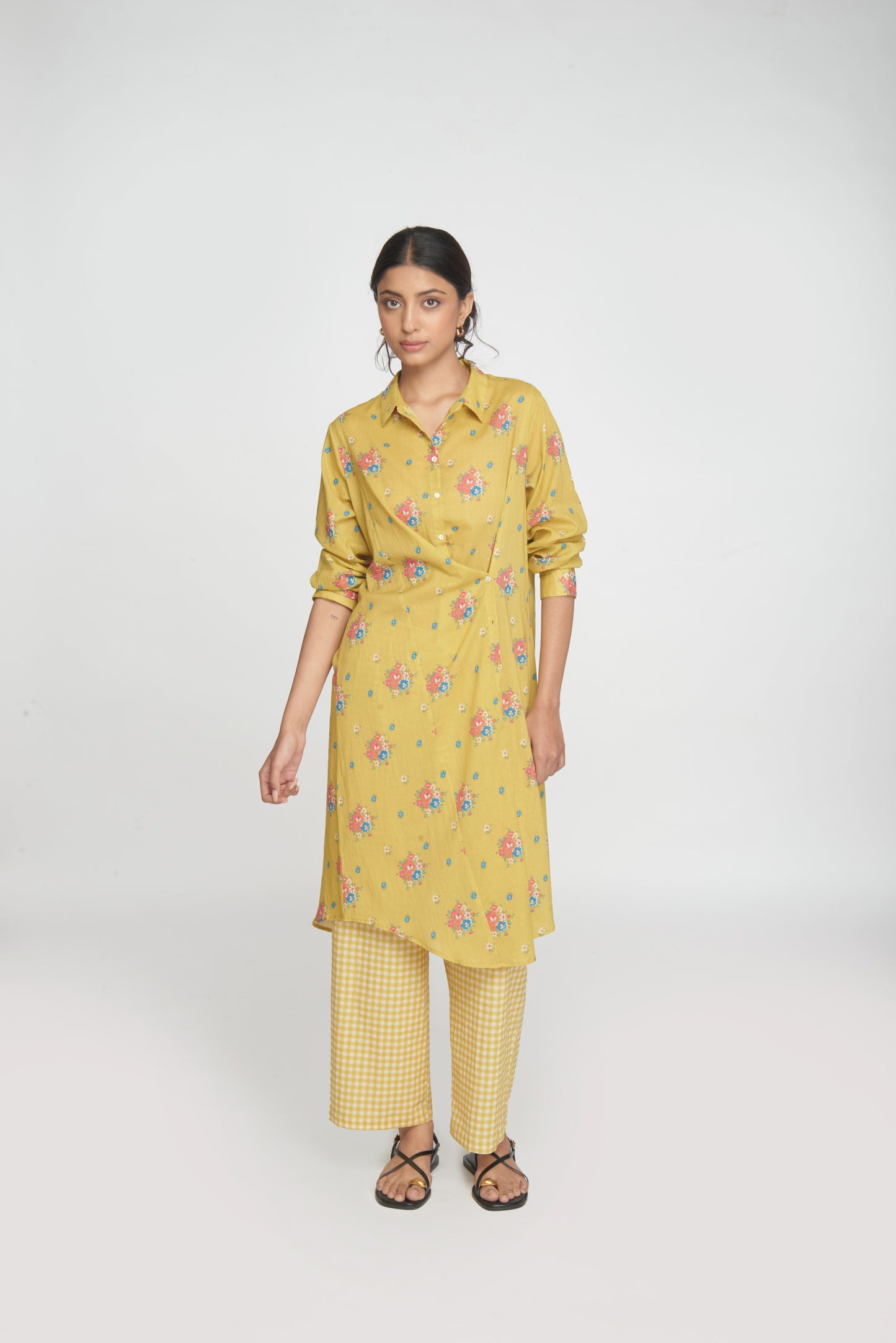 Two Way Shirt Tunic Set - Yellow
