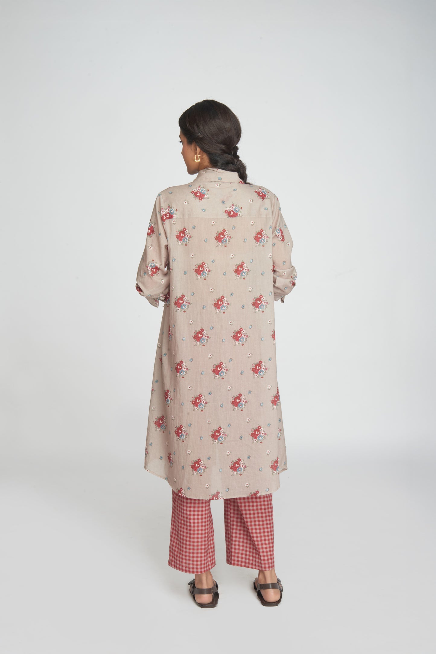 Two Way Shirt Tunic Set - Beige