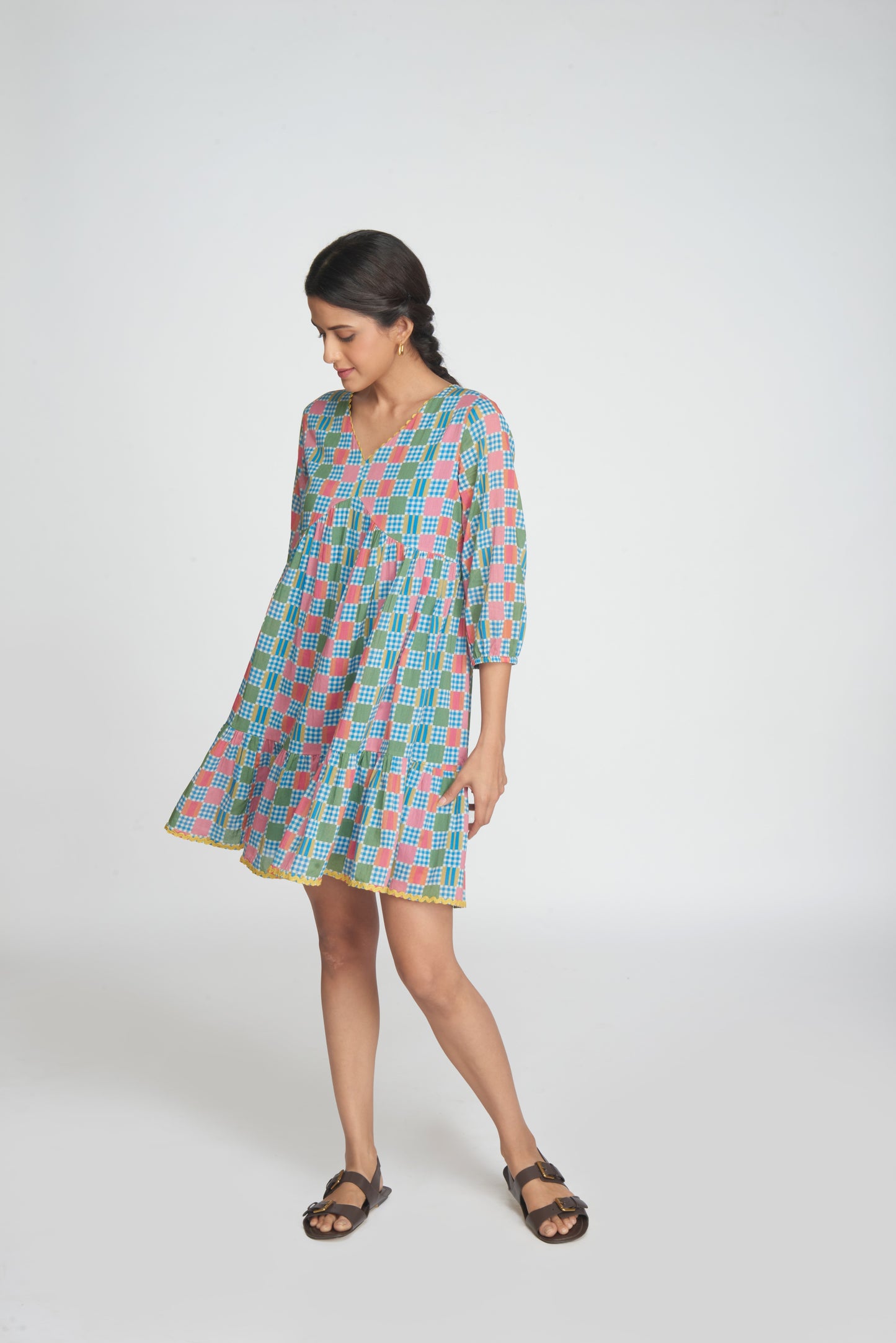 Checkmate Dress - Blue