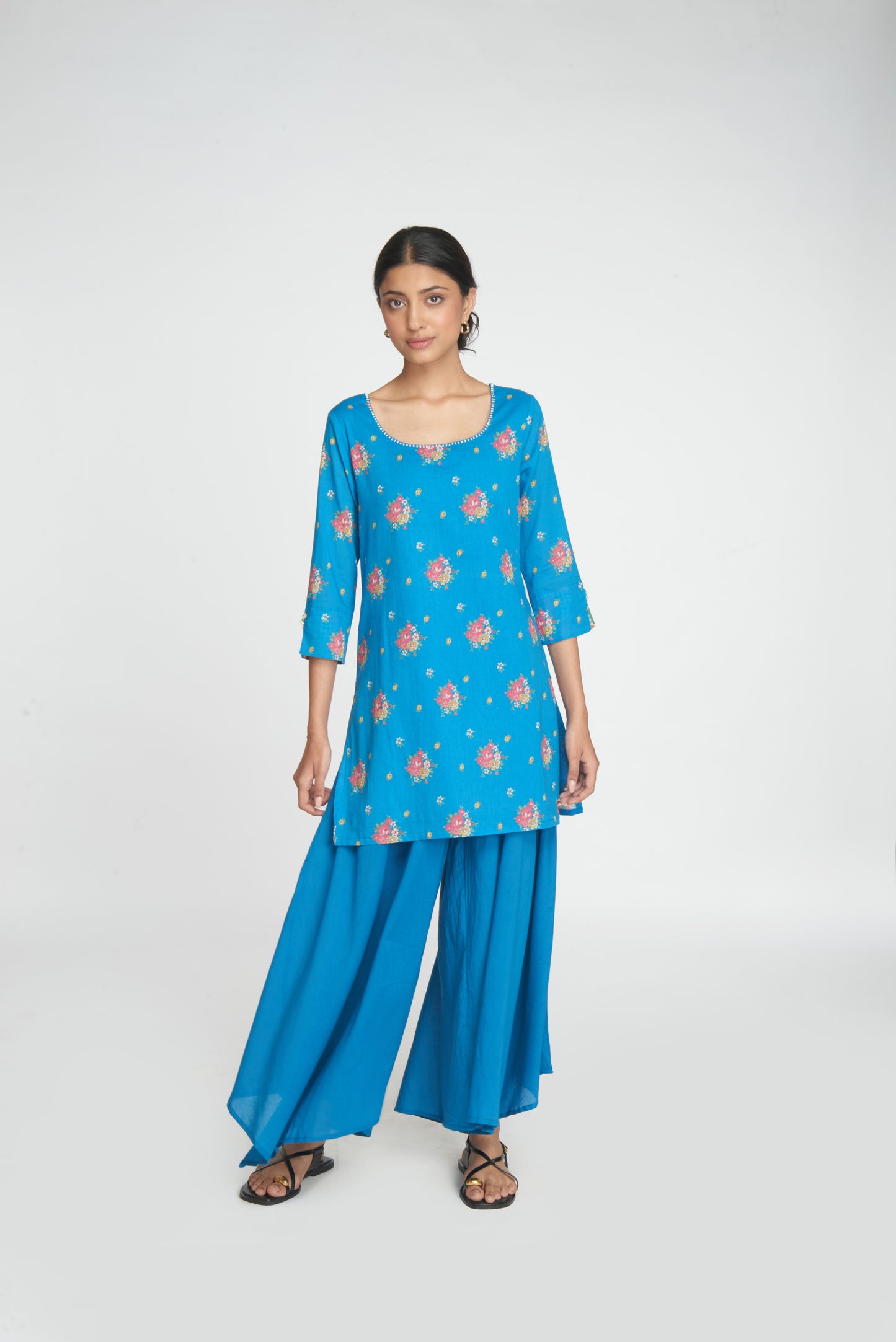 Saanj Kurta Set - Blue