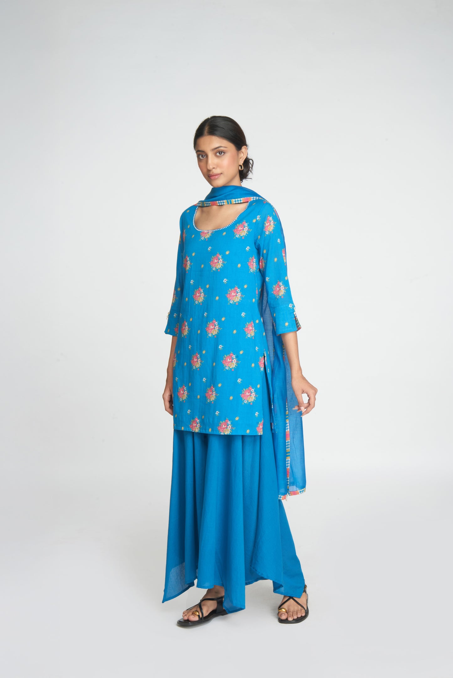 Saanj Kurta Set - Blue