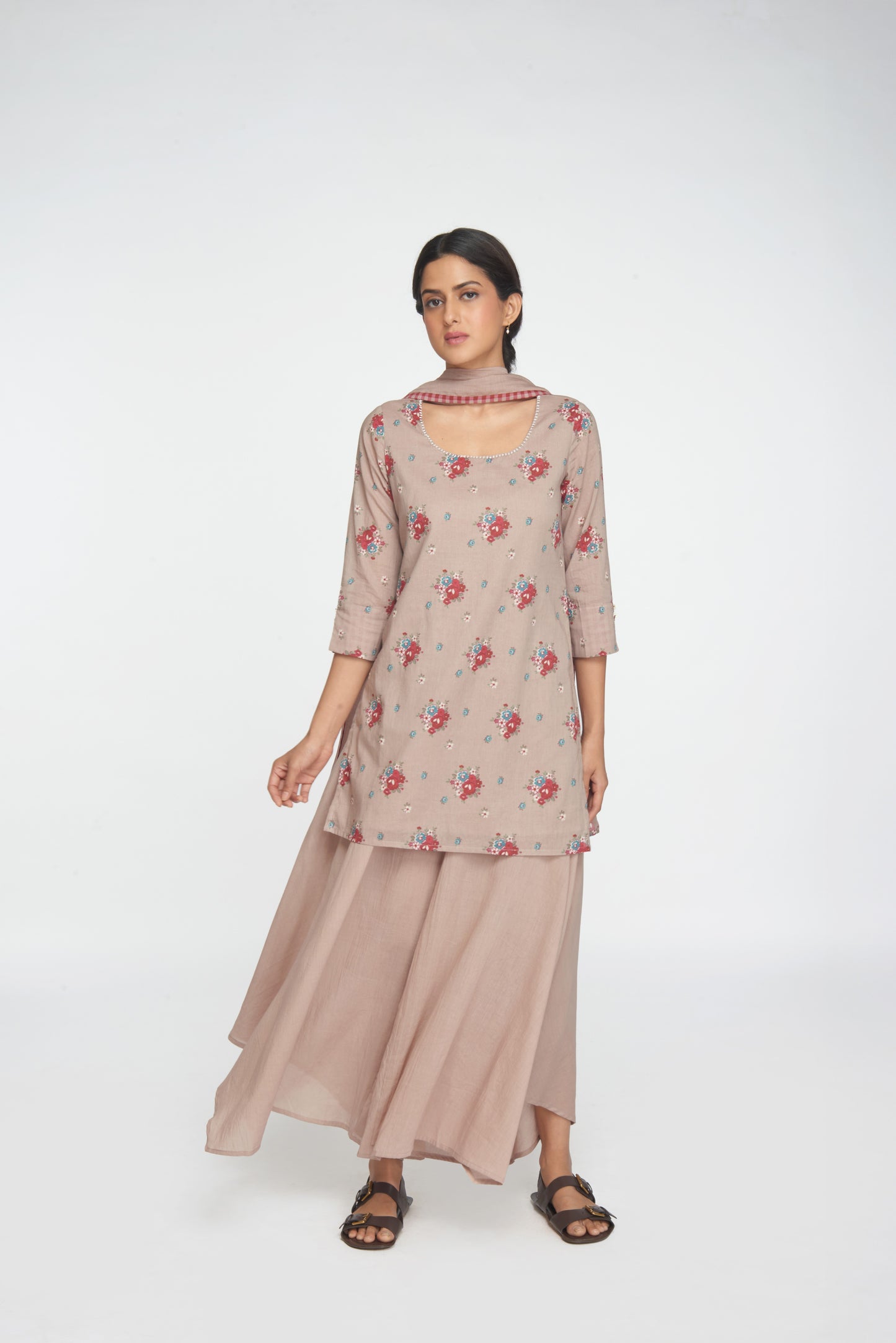 Saanj Kurta Set - Beige