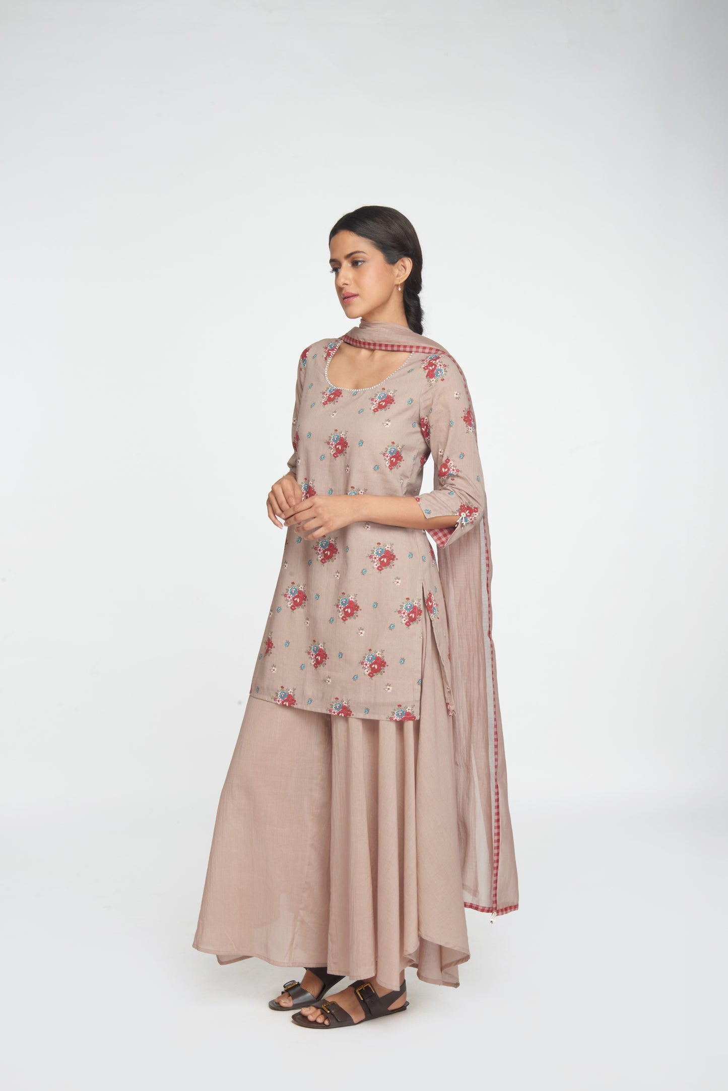 Saanj Kurta Set - Beige