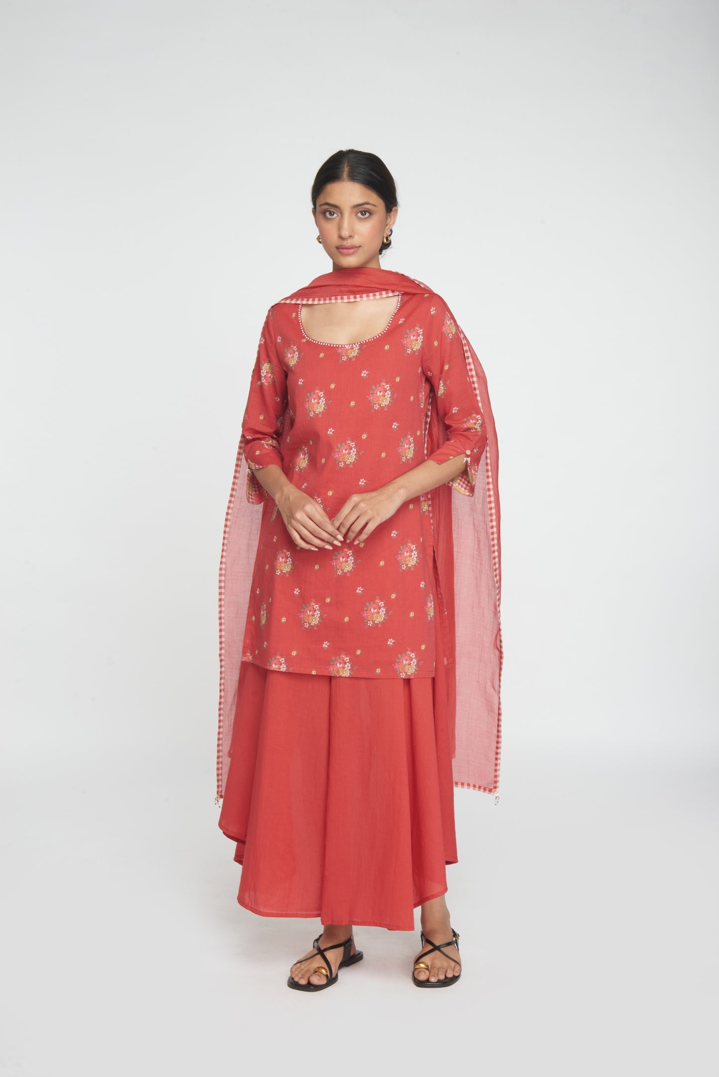 Saanj Kurta Set - Red
