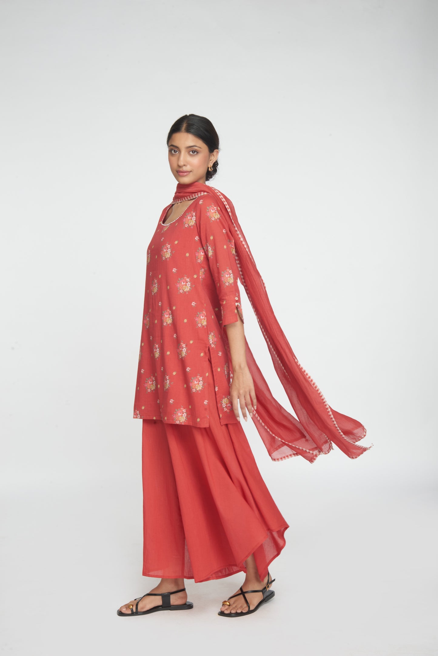 Saanj Kurta Set - Red