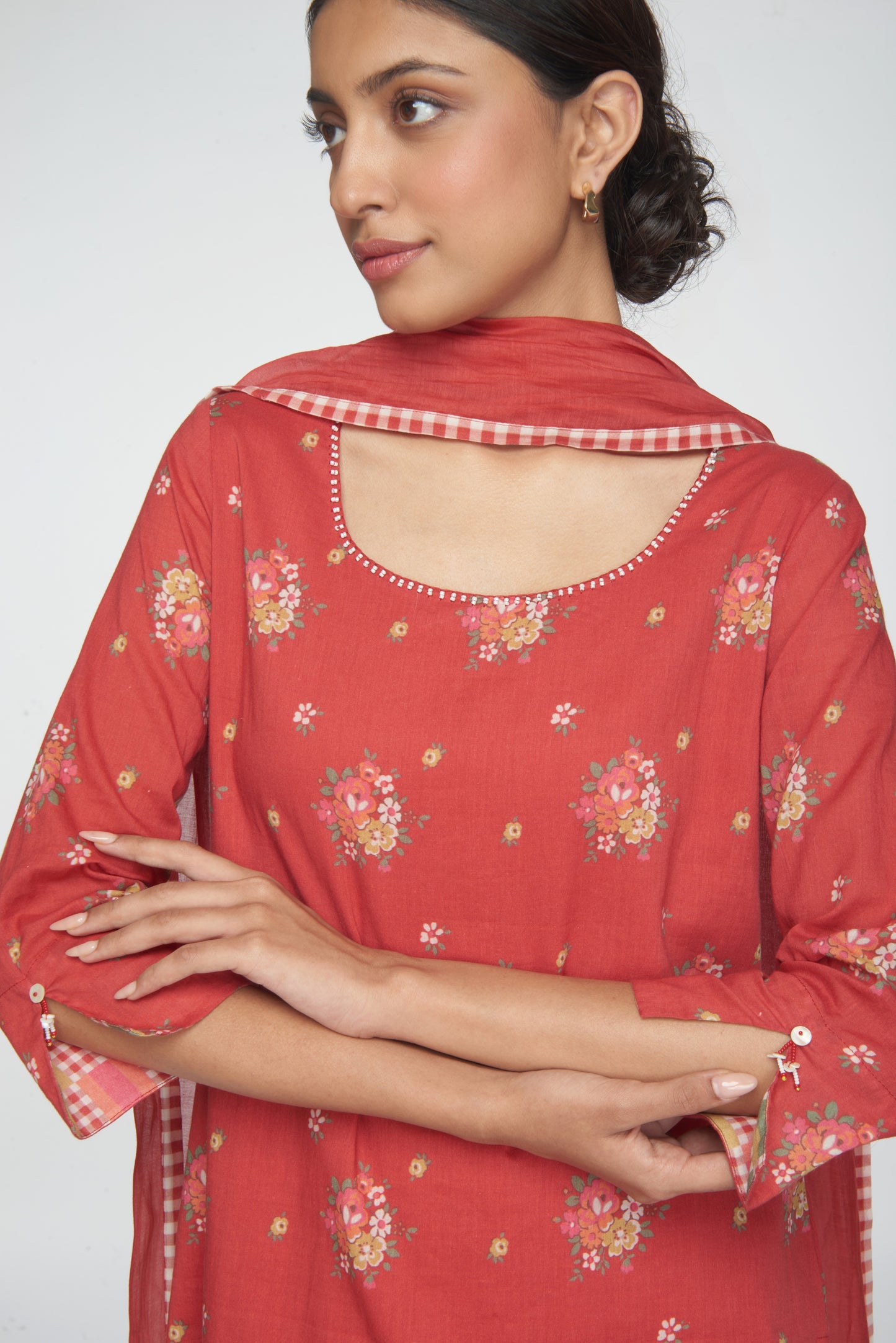 Saanj Kurta Set - Red