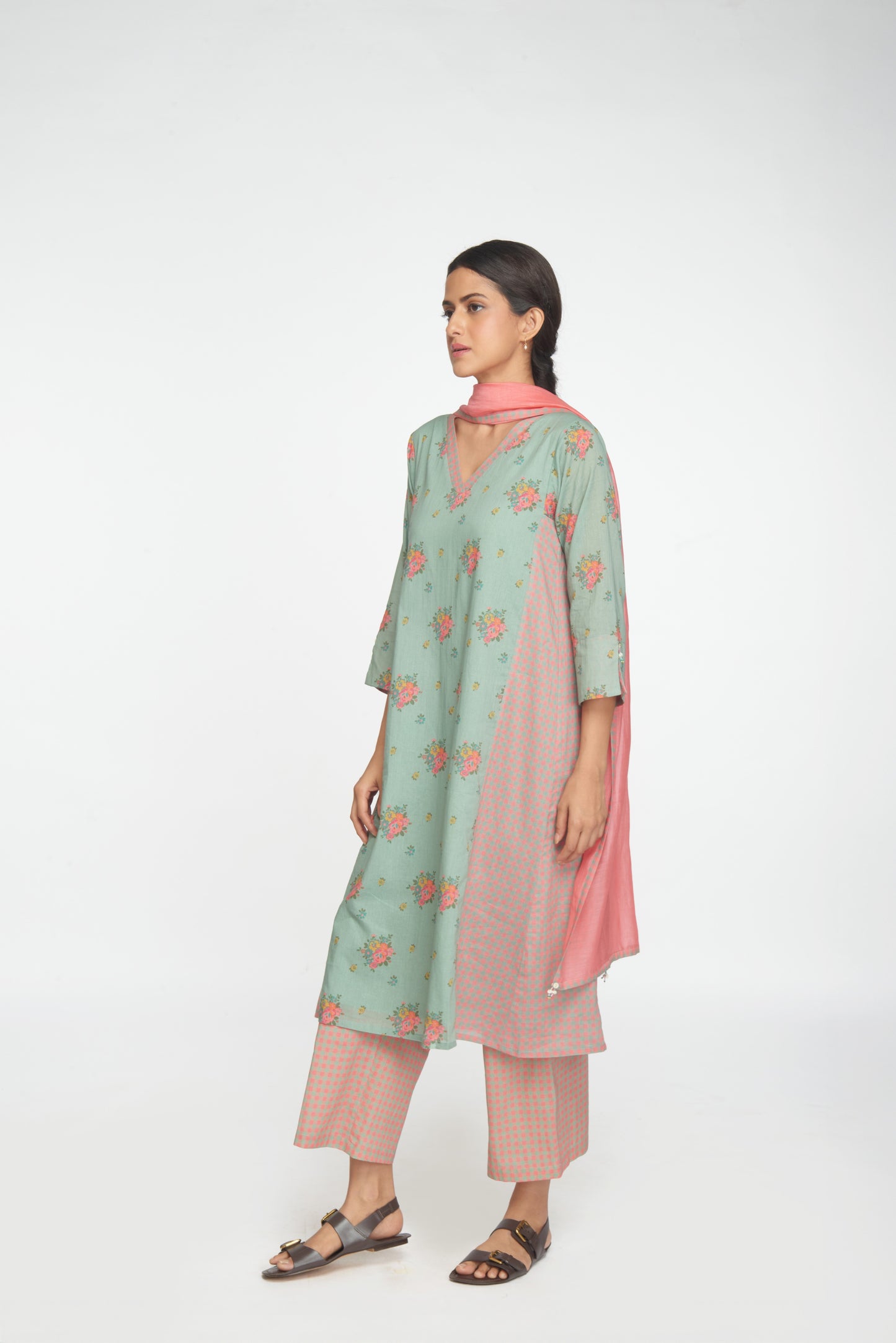 Raahat Kurta Set - Light Teal