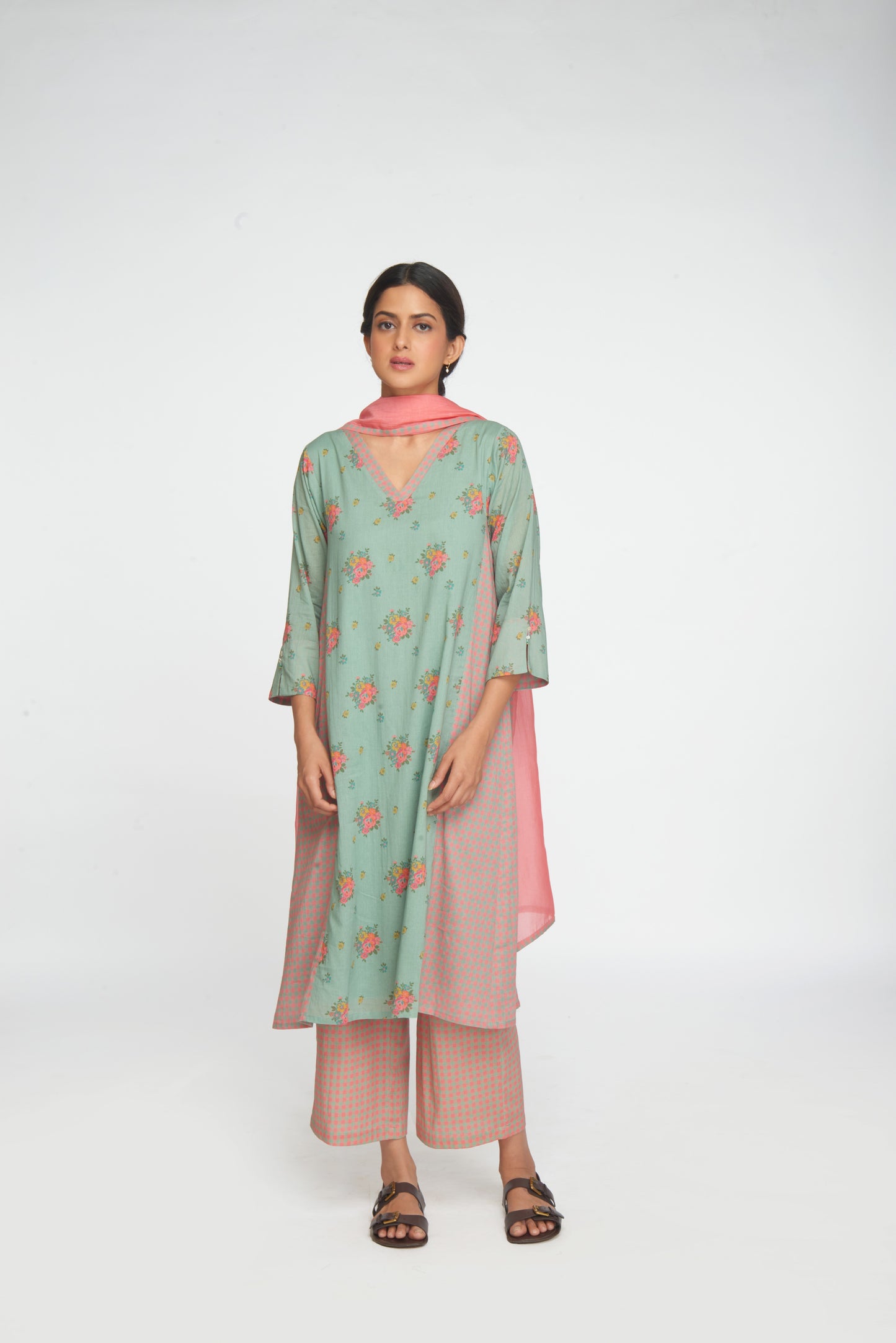 Raahat Kurta Set - Light Teal