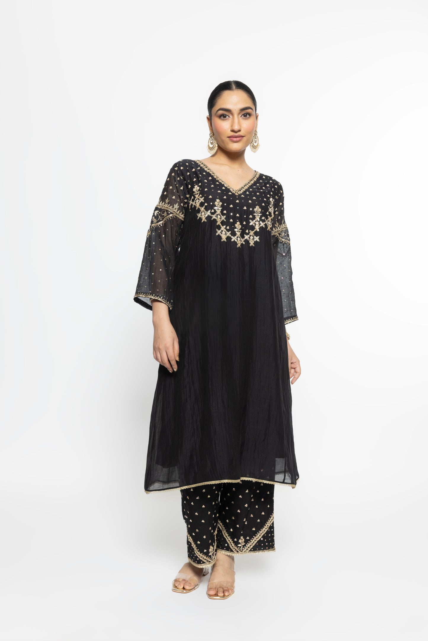 Falak Kurta Set - Black
