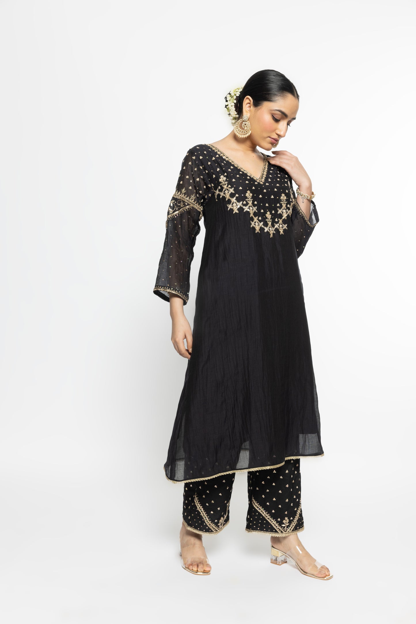 Falak Kurta Set - Black