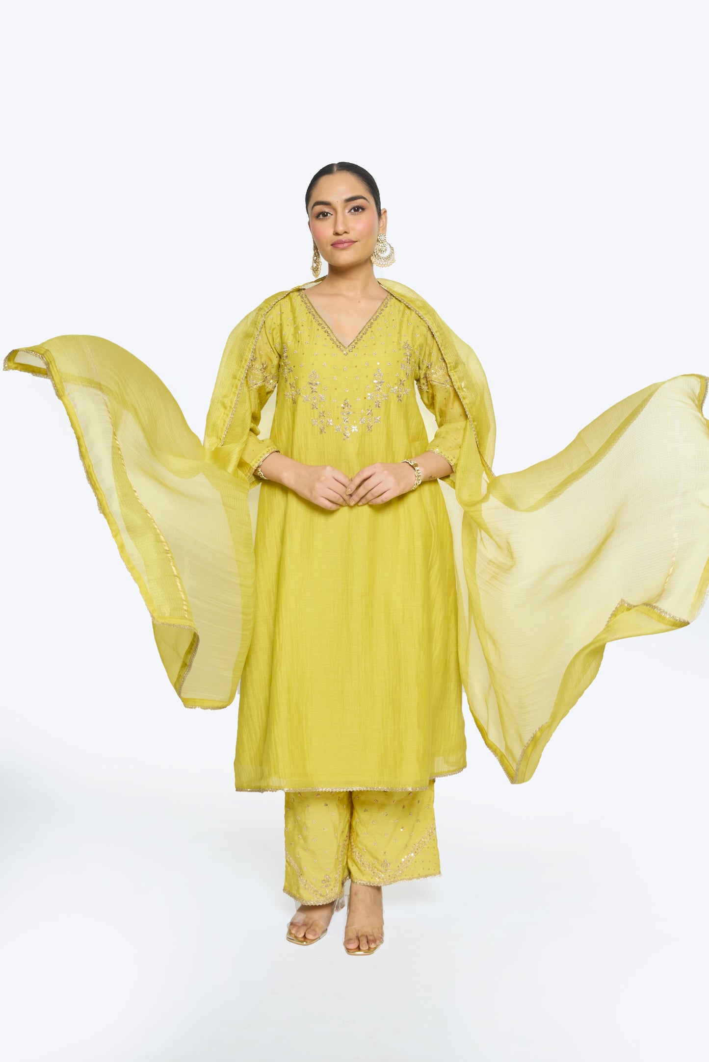 Falak Kurta Set - Yellow