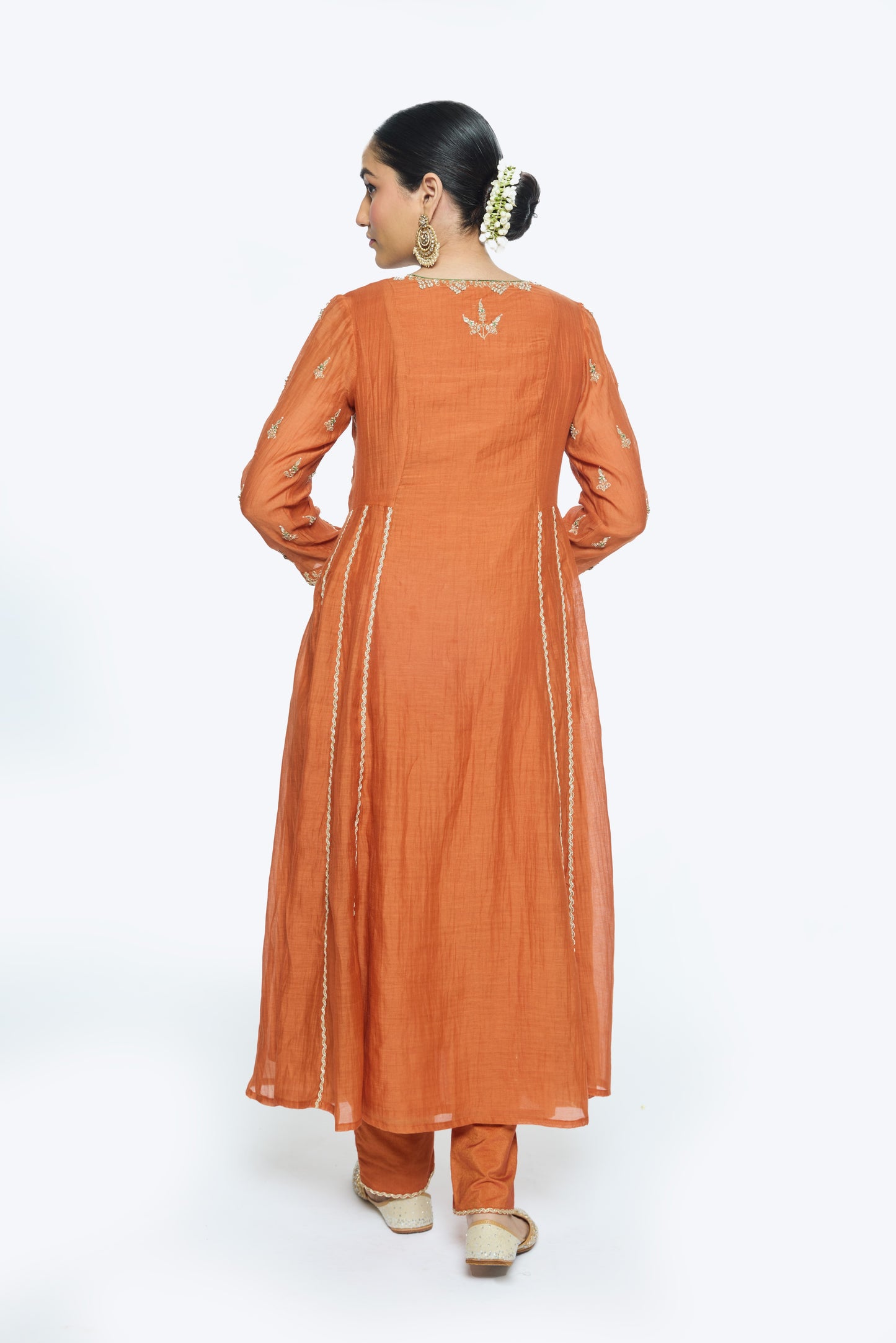 Diya Kurta Set - Burnt Orange