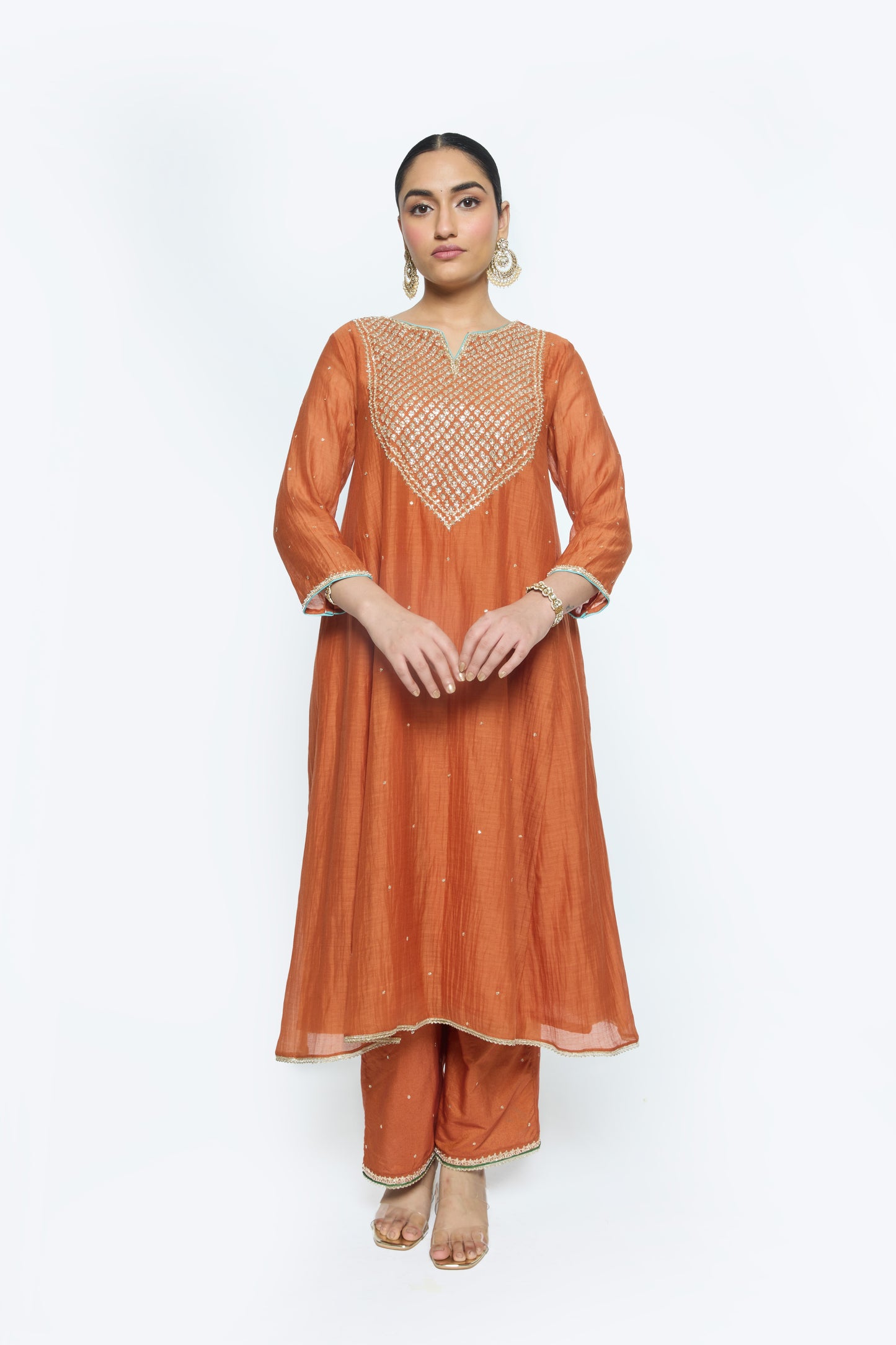 Tara Kurta Set - Burnt Orange