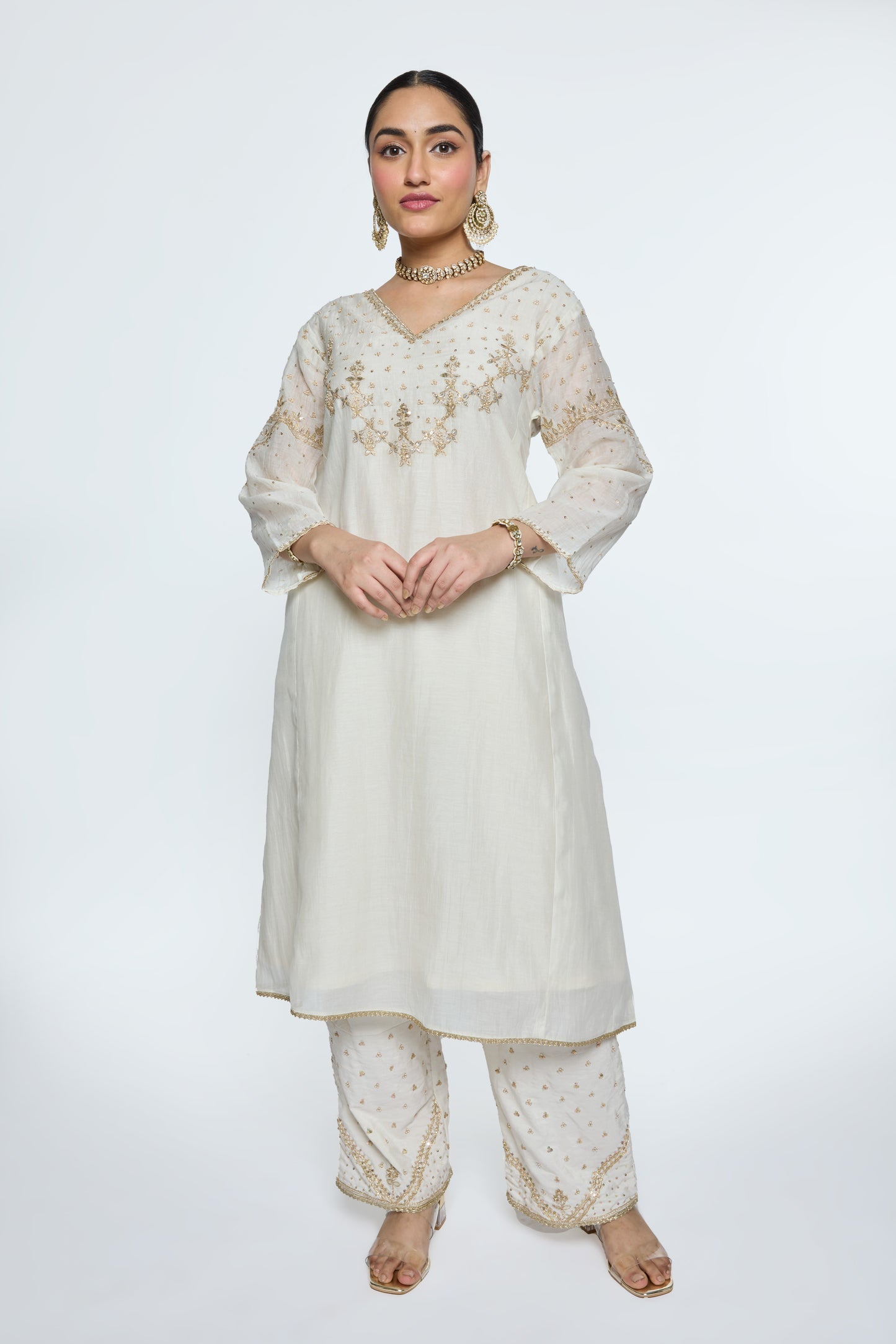 Falak Kurta Set - White