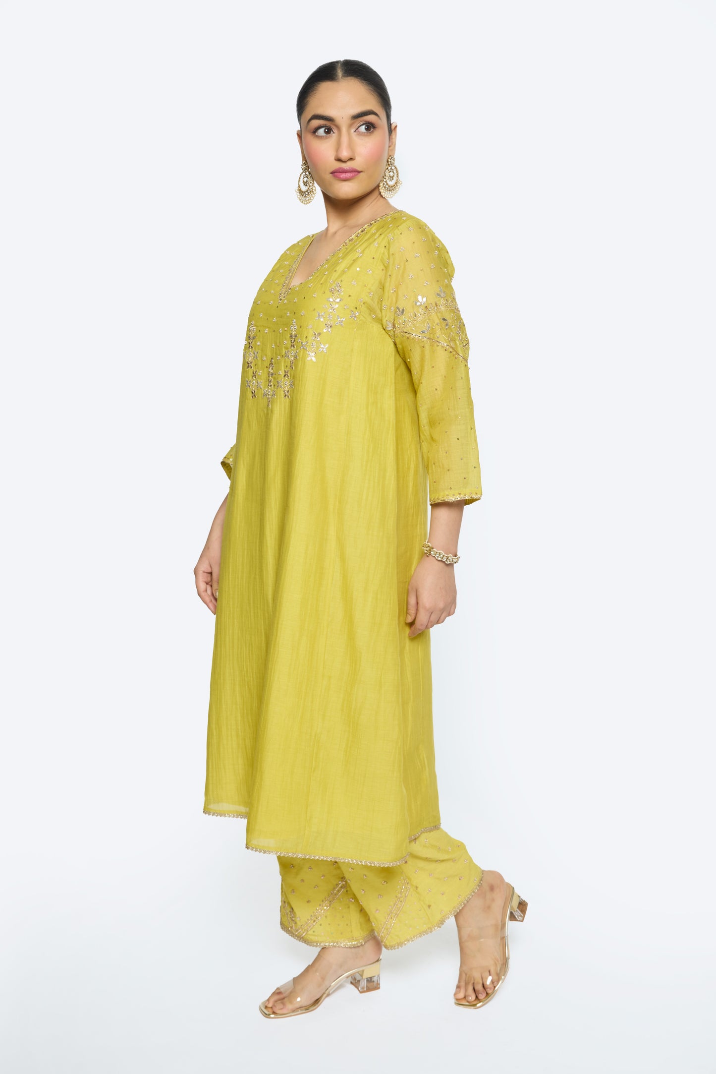 Falak Kurta Set - Yellow