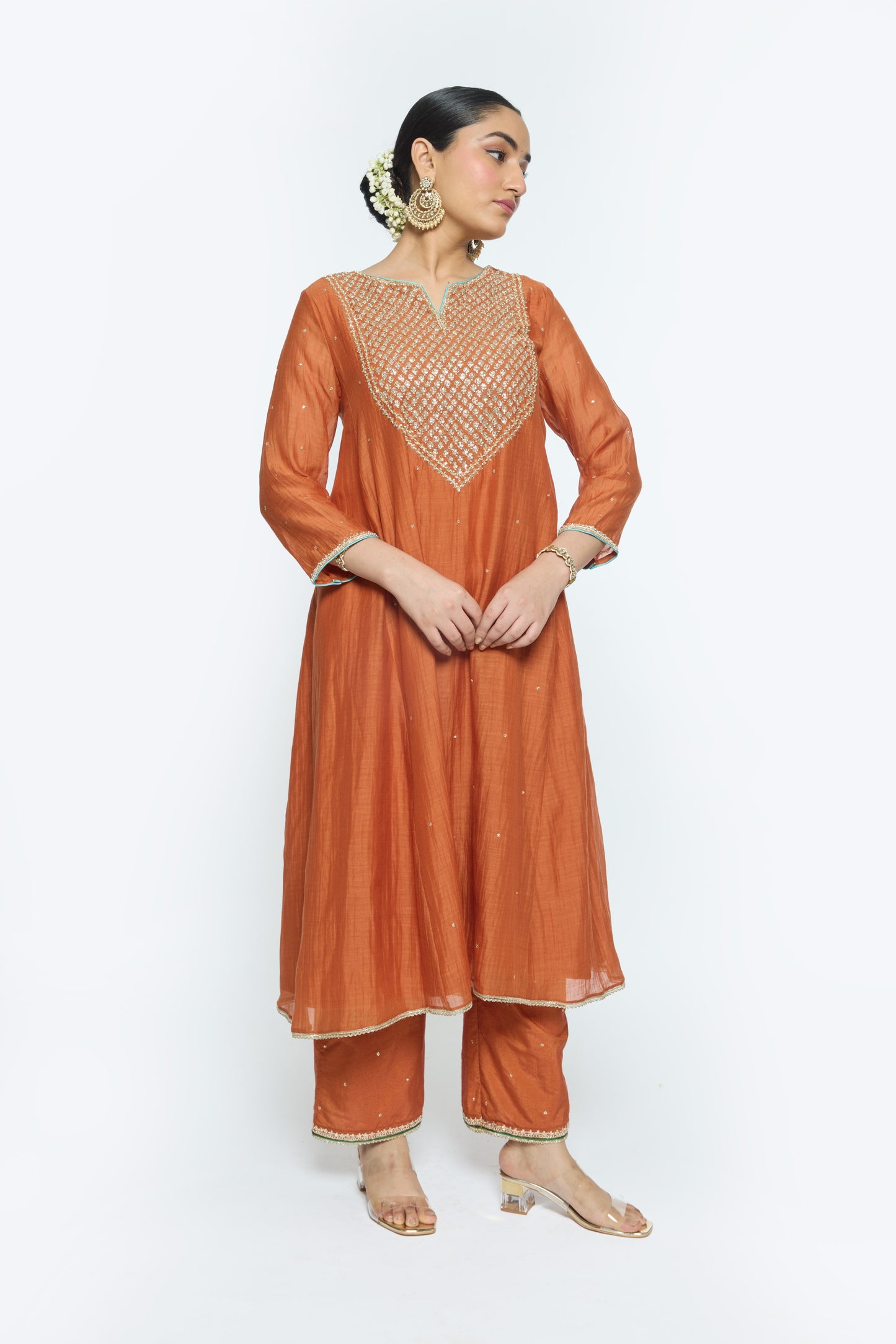 Tara Kurta Set - Burnt Orange