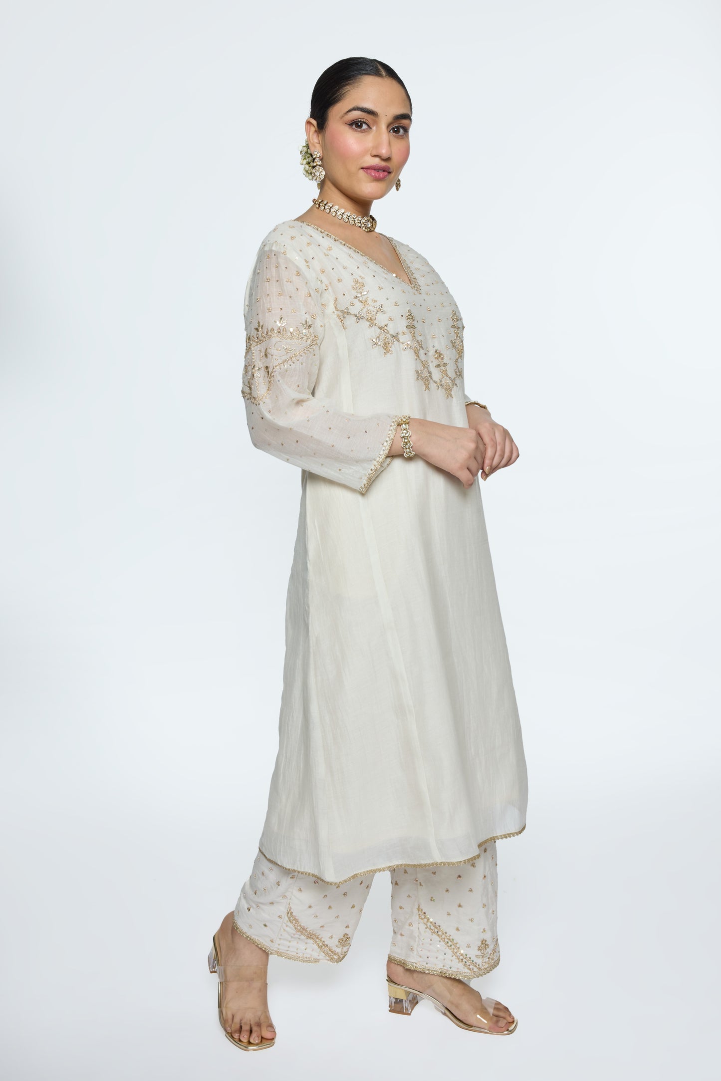 Falak Kurta Set - White