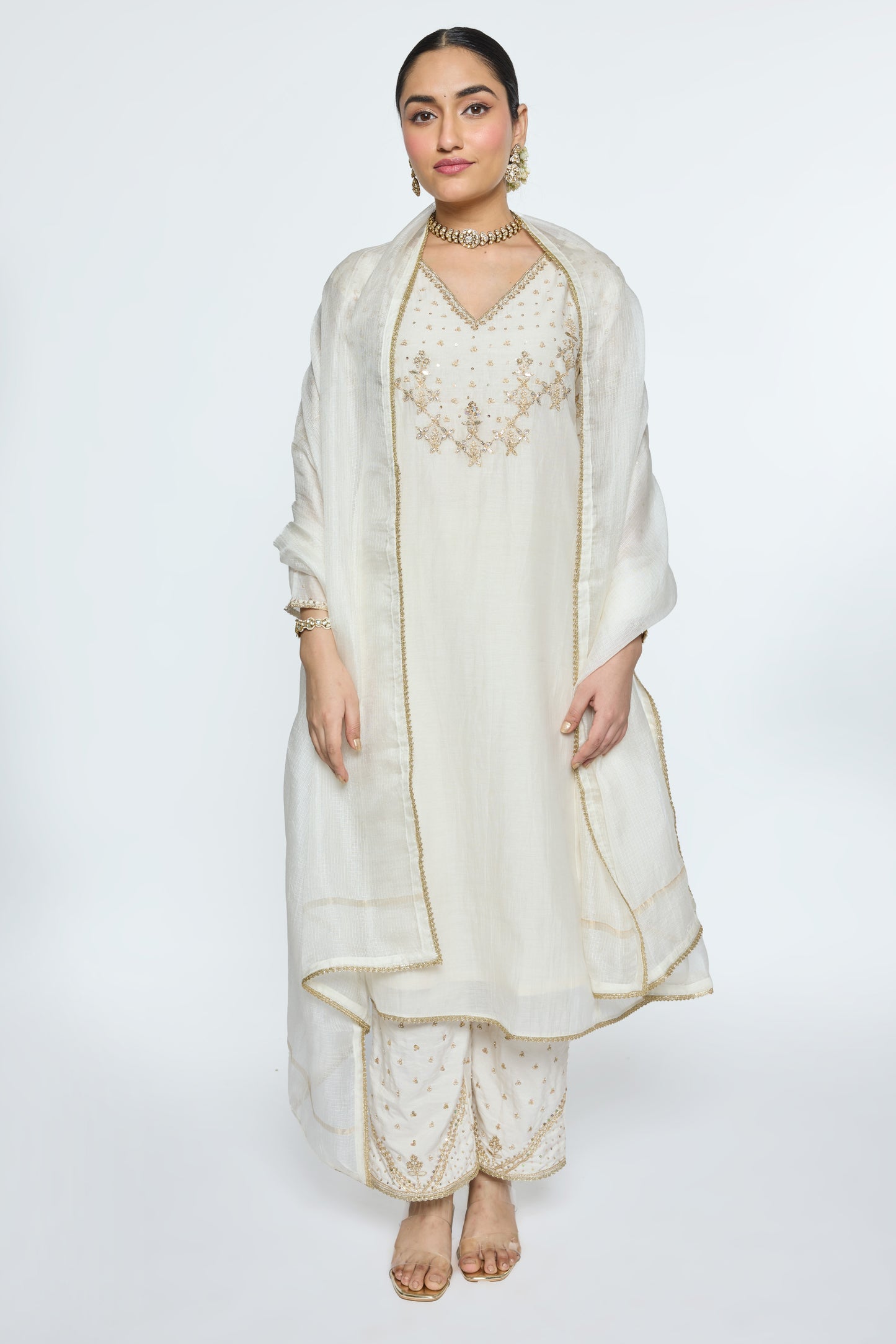 Falak Kurta Set - White
