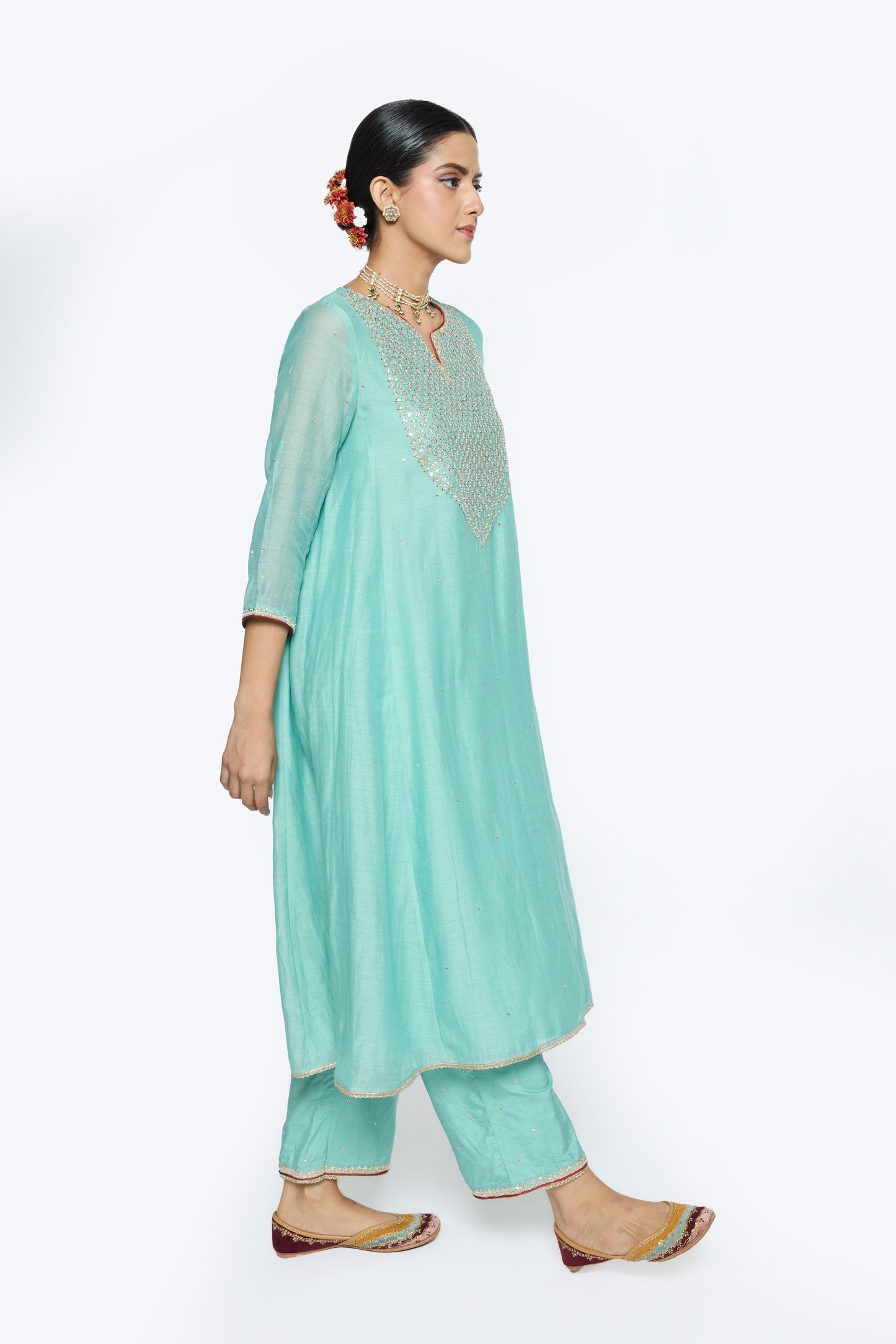 Tara Kurta Set - Sky Blue