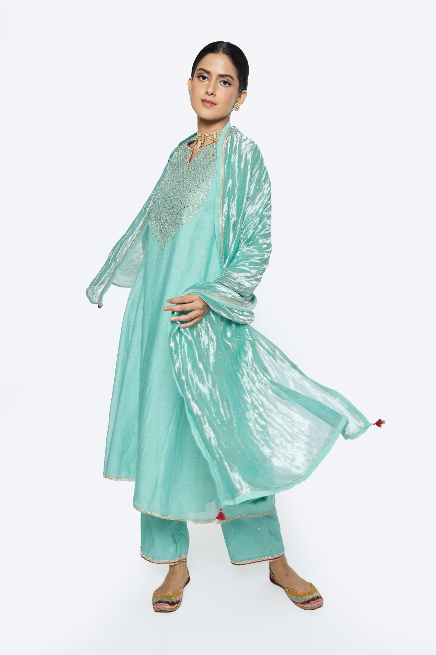 Tara Kurta Set - Sky Blue