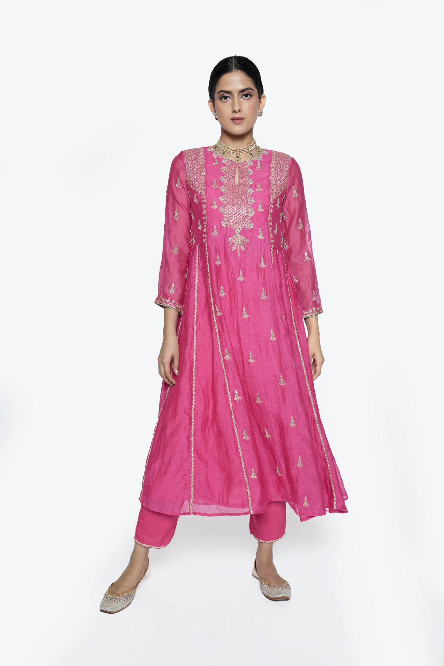 Diya Kurta set - Pink