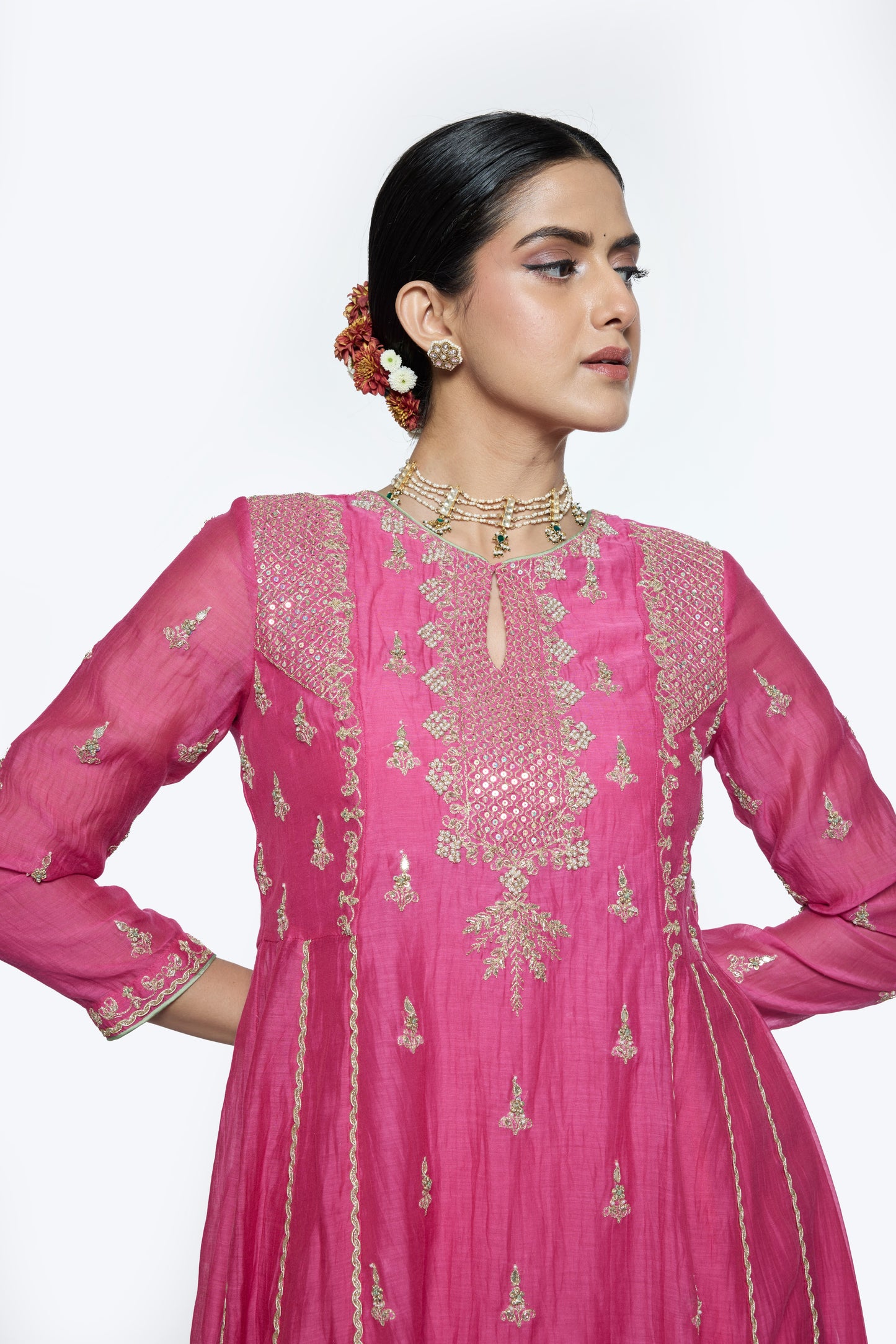 Diya Kurta set - Pink