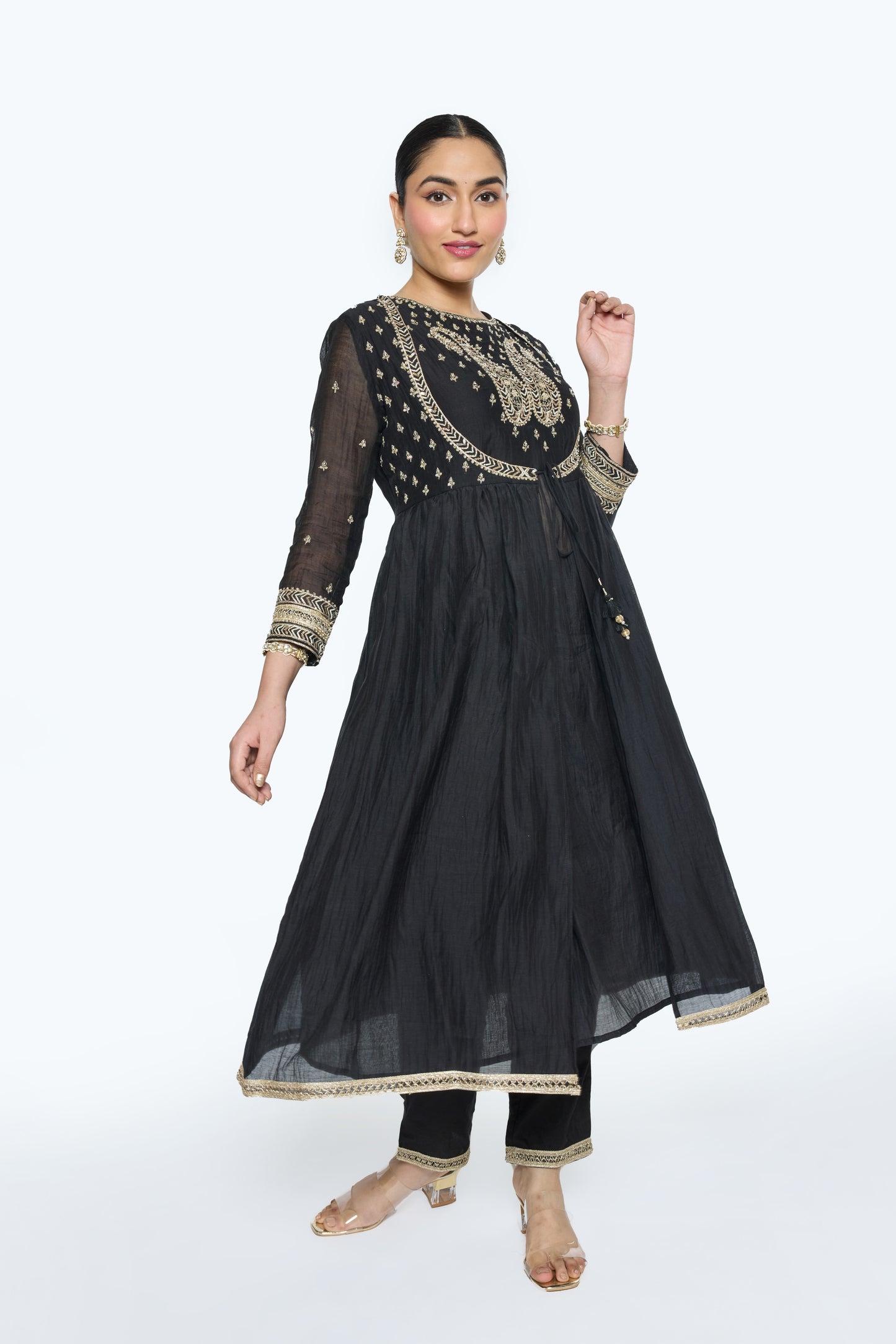 Rewa Kurta Set - Black