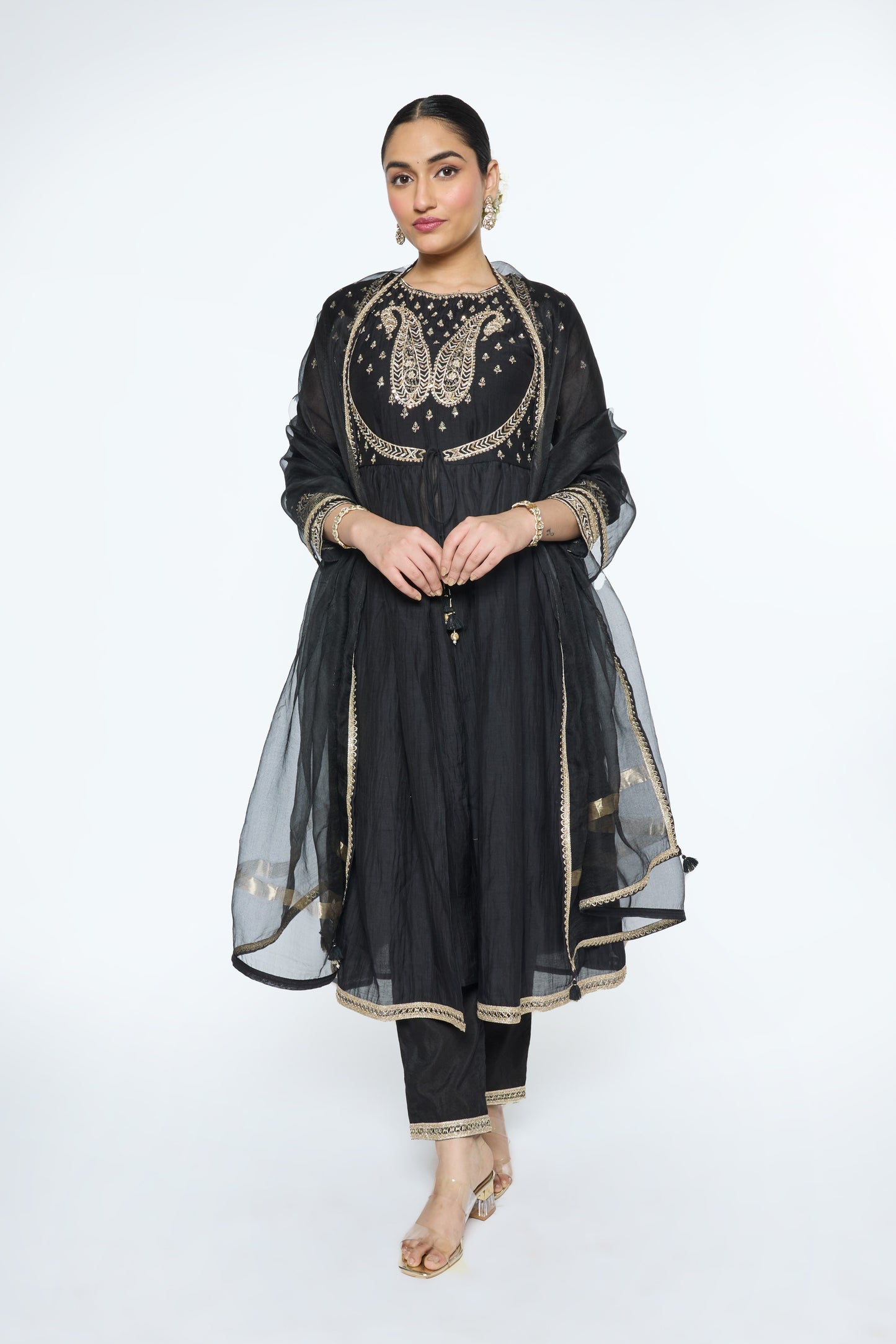 Rewa Kurta Set - Black