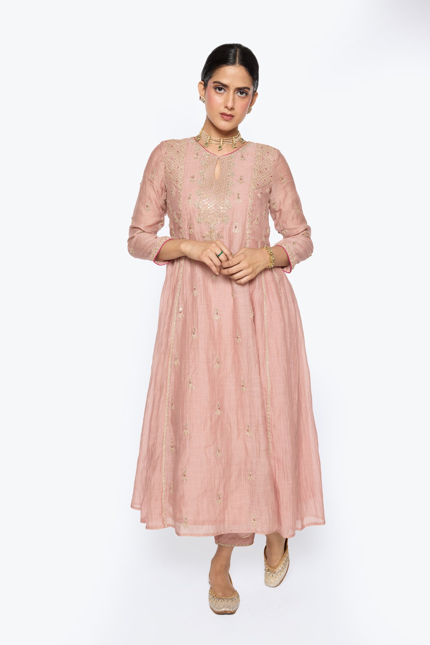 Diya Kurta set - Tea Rose