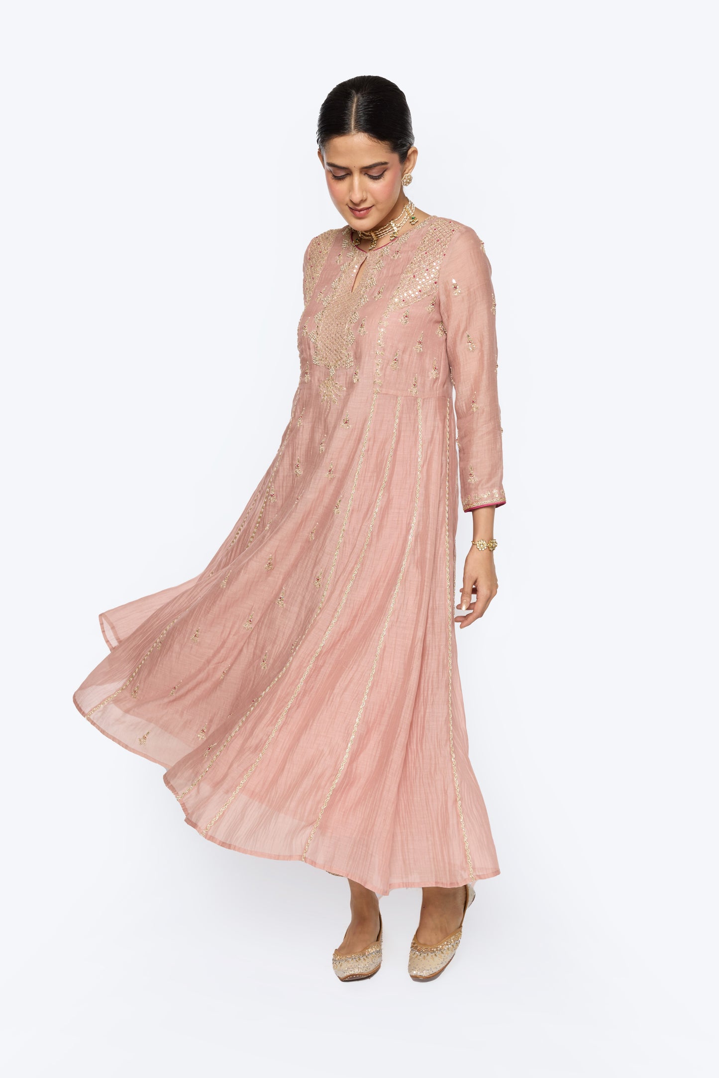Diya Kurta set - Tea Rose