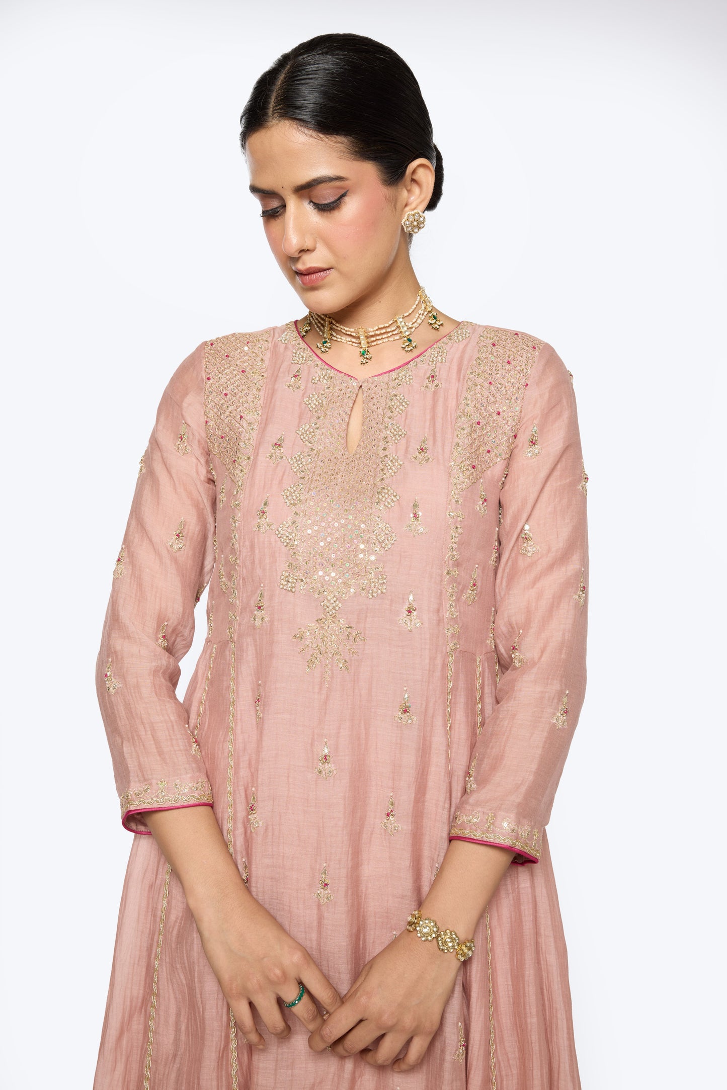 Diya Kurta set - Tea Rose